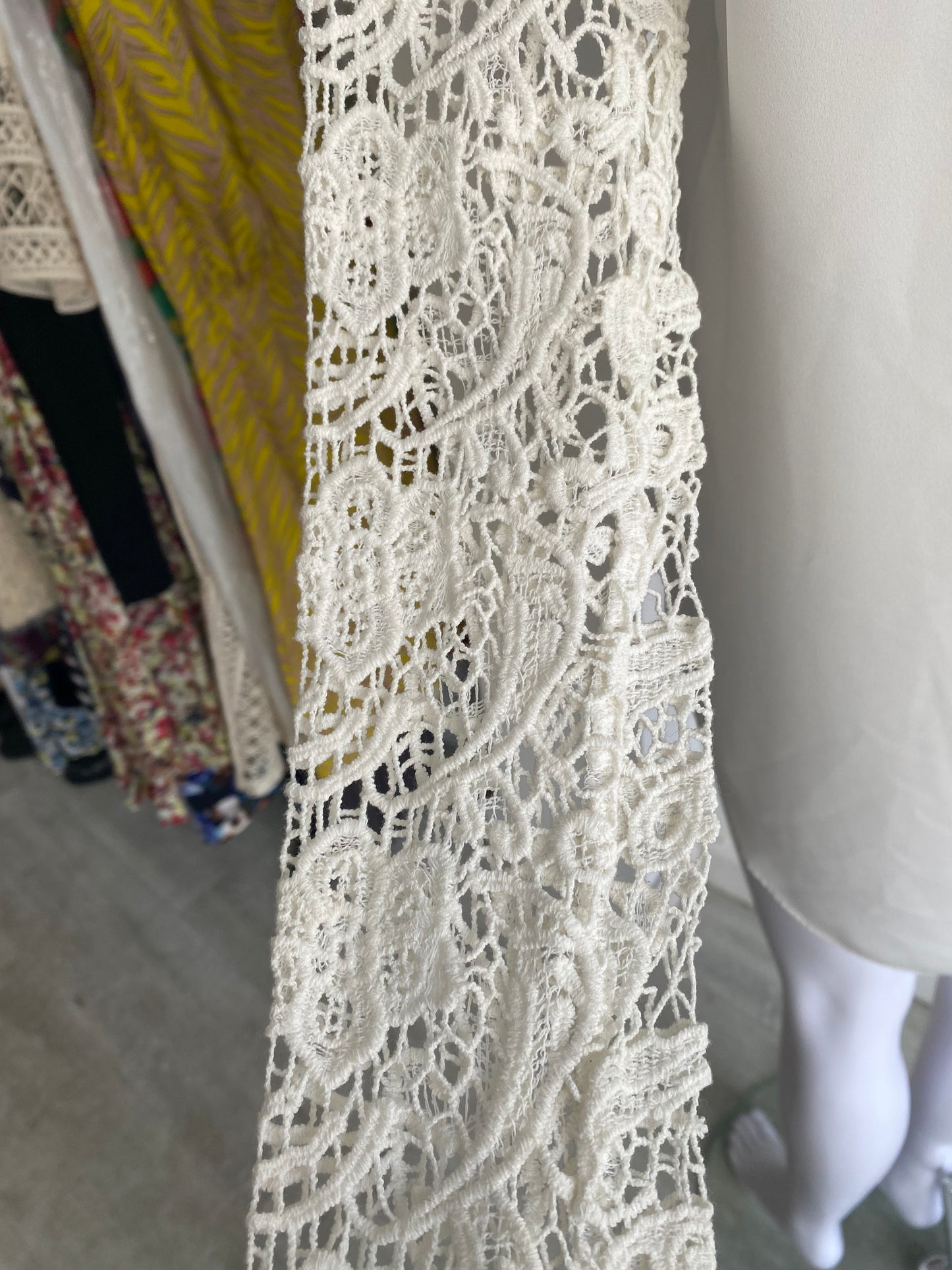 Zara white top with lace sleeves size 8