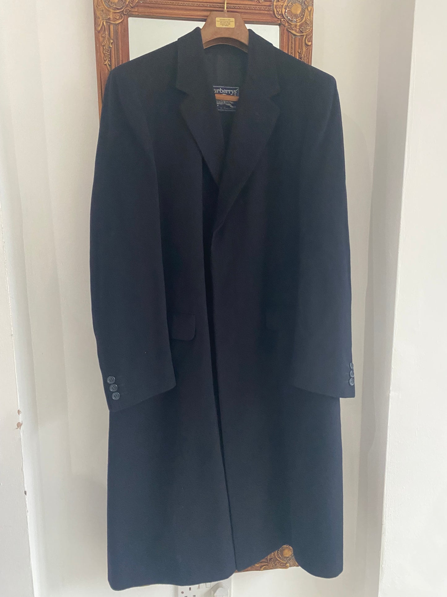 Burberry 100% Cashmere Coat Midnight Blue Size XL