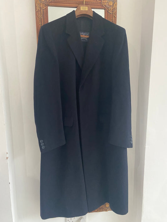 Burberry 100% Cashmere Coat Midnight Blue Size XL