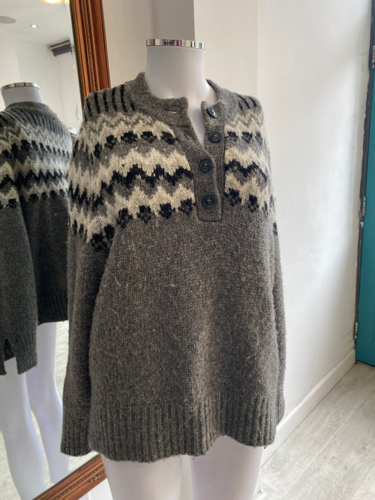 Zara grey fairisle jumper size 10