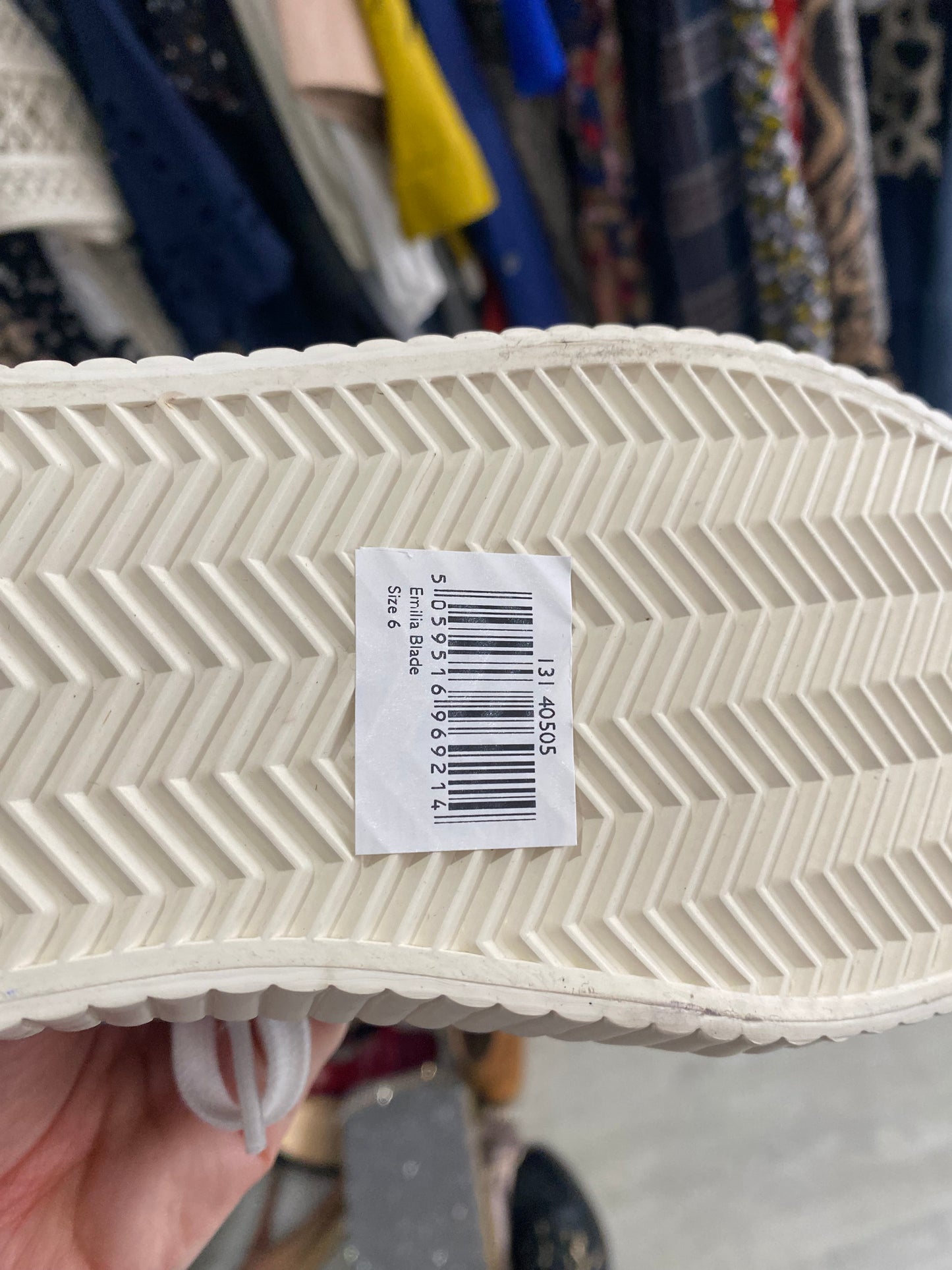 Kin John Lewis Emilia Blade Blue Canvas Trainers Size 6