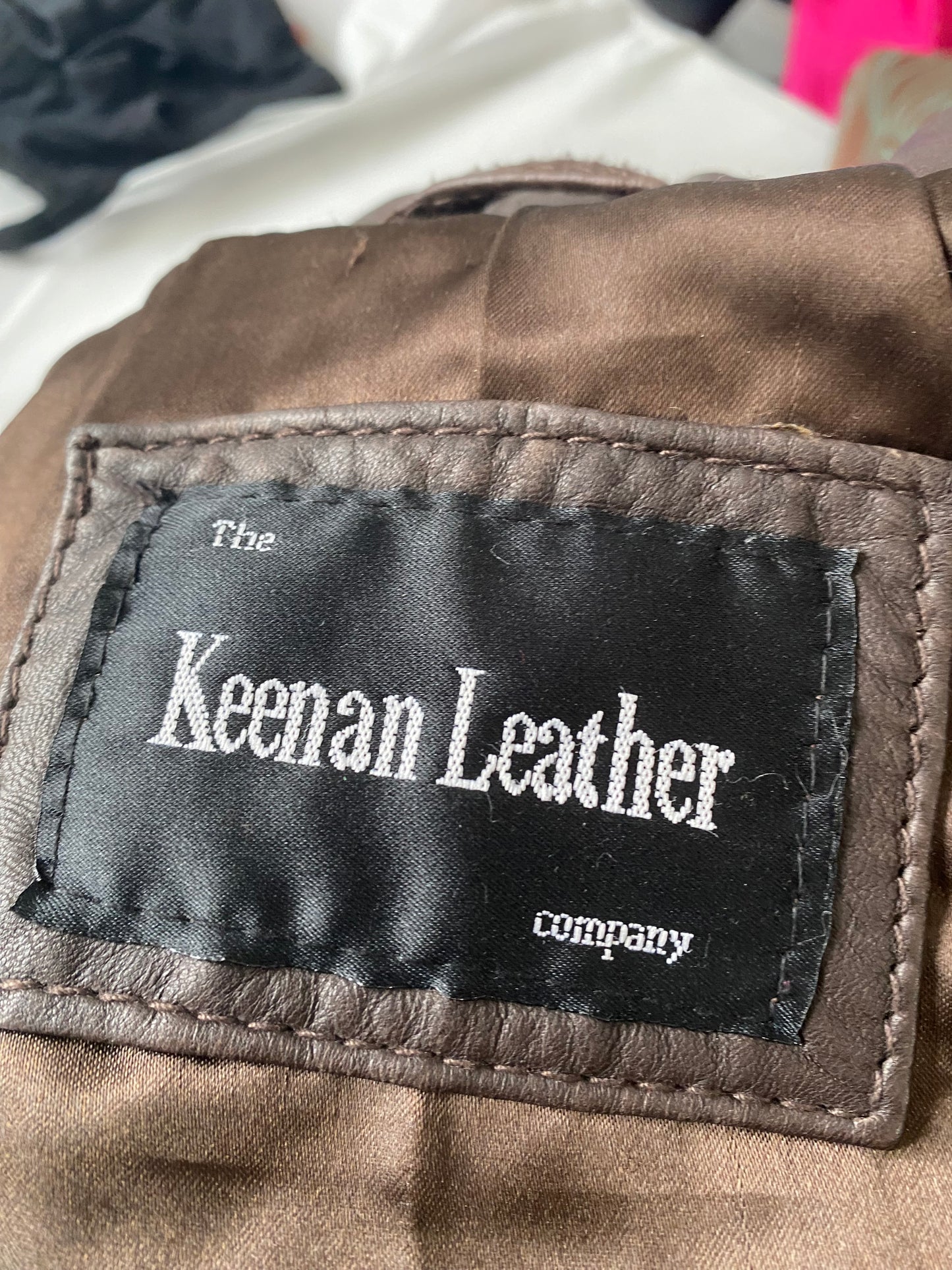 Keenan Brown Leather Coat Size 10