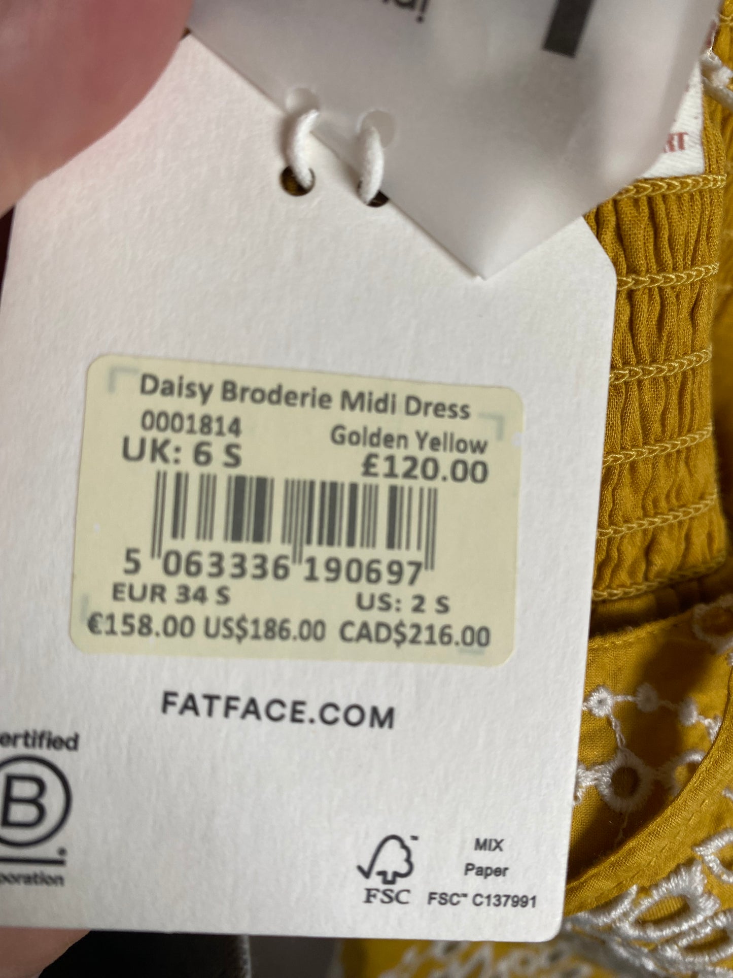 Fat Face Daisy Broderie MIDi Dress size 6