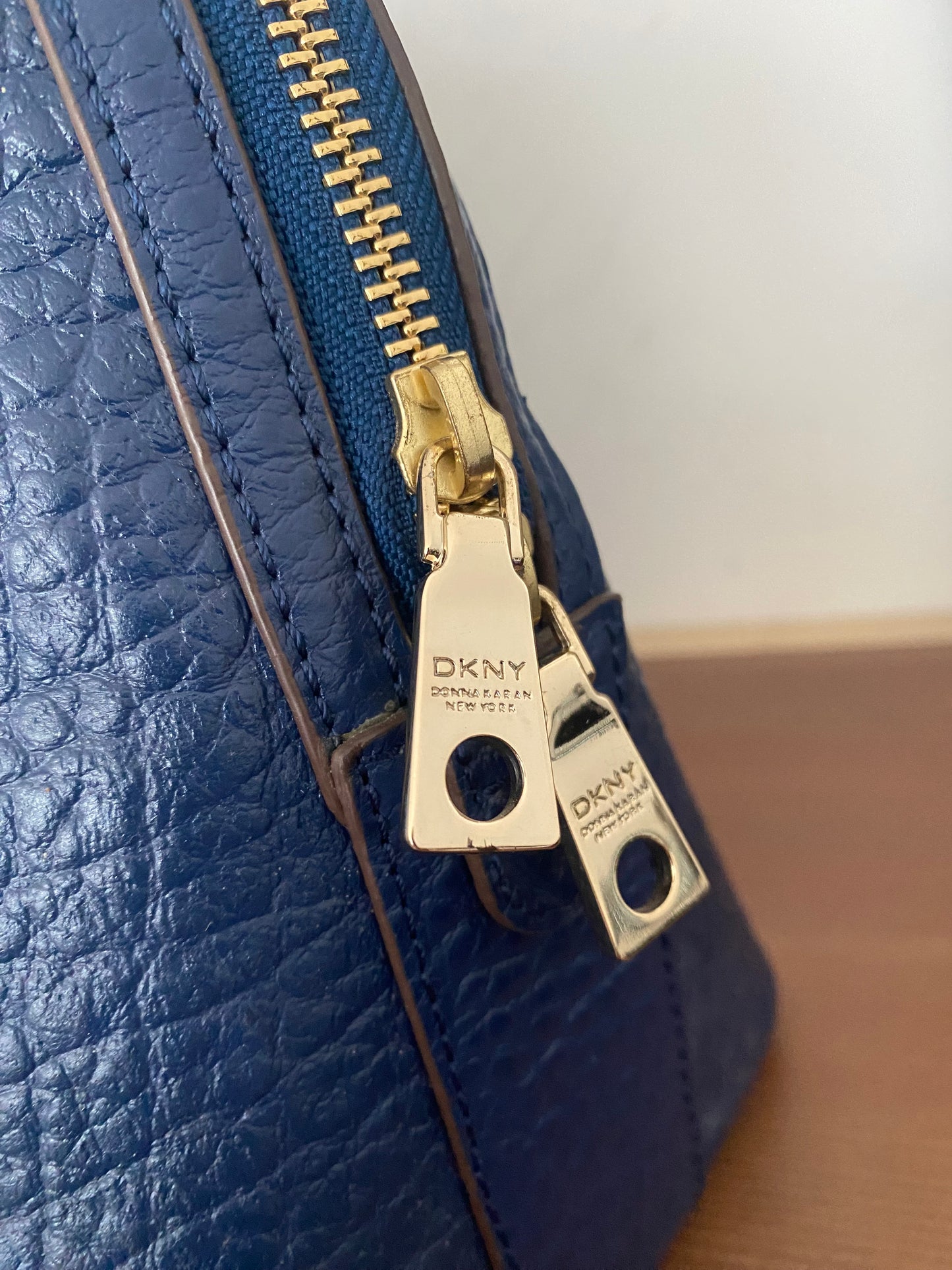 DKNY blue leather handbag
