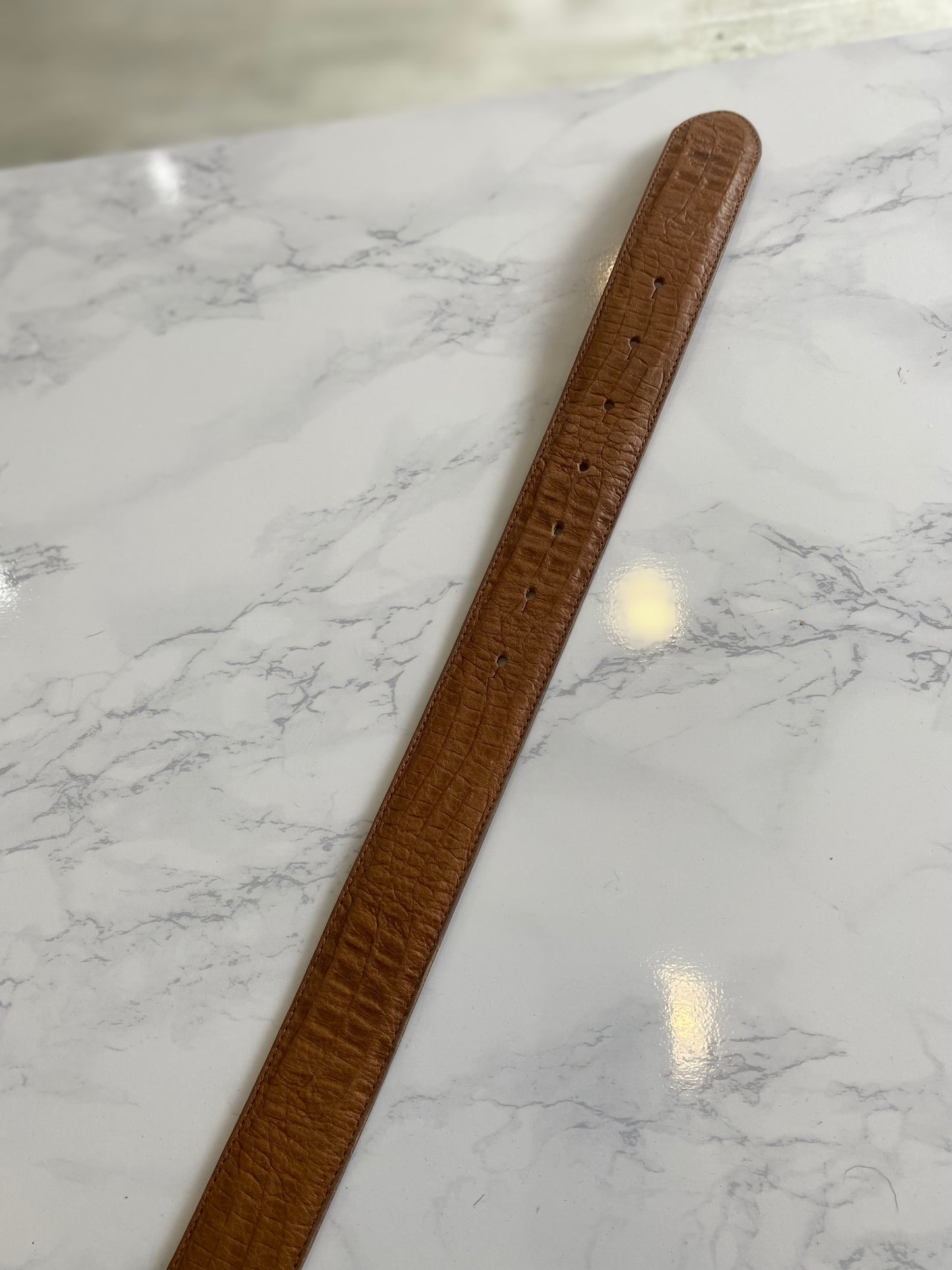 Holland Cooper Tan Croc Leather Belt with Box