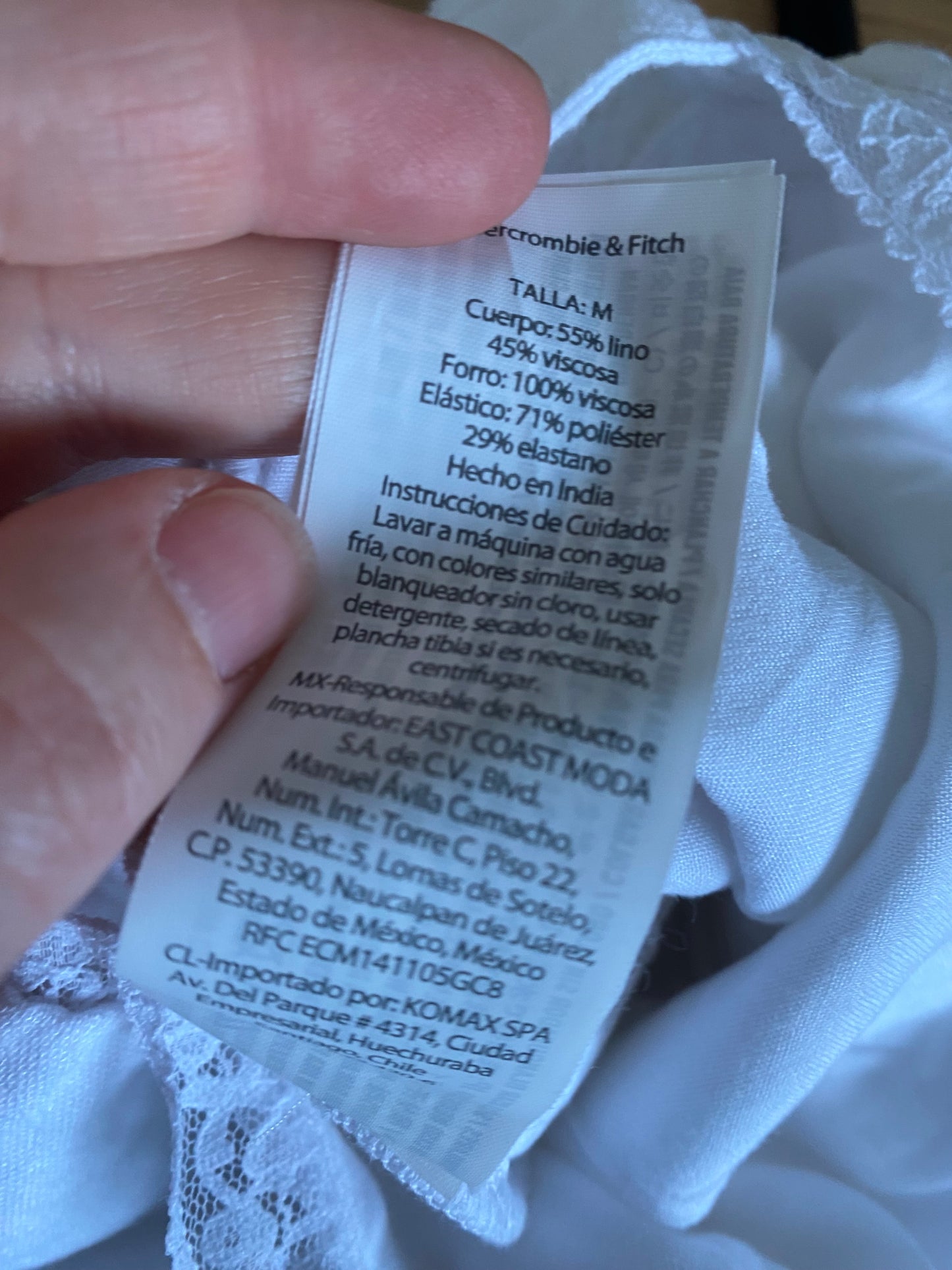 Abercrombie and Fitch white linen co ord top and skort set size 10