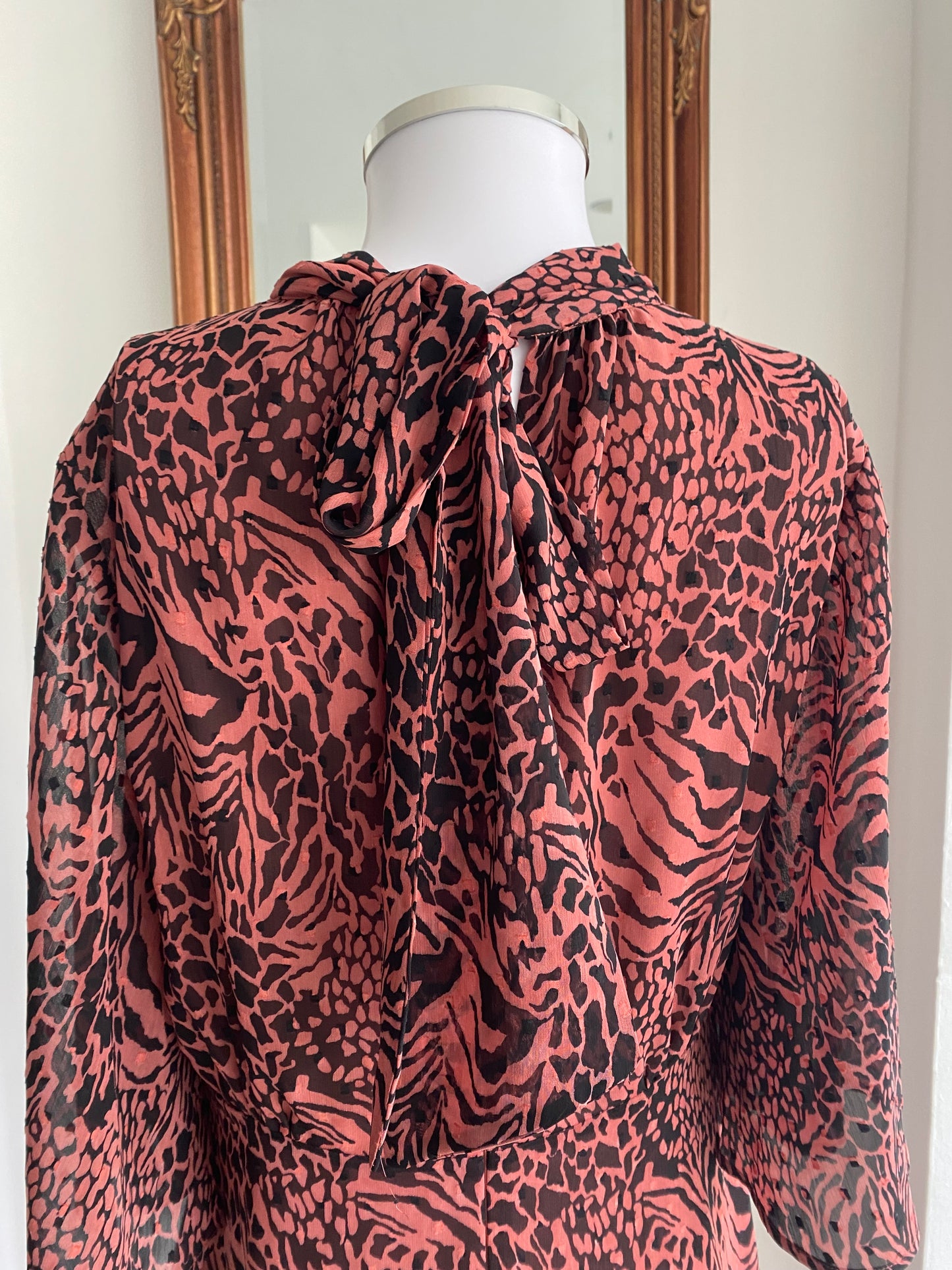Whistles Brown Animal Print Maxi Dress Size 14