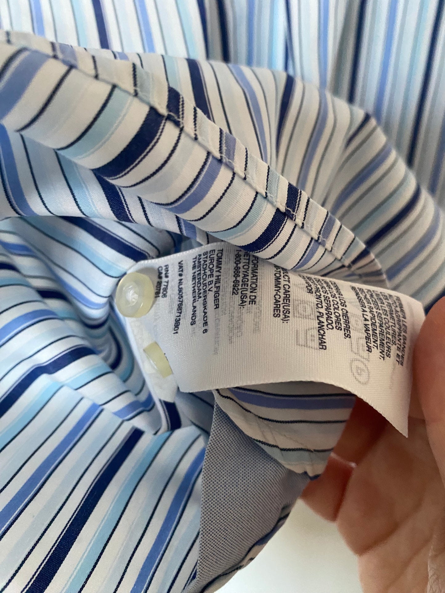 Tommy Hilfiger Blue Striped Shirt Size XXL