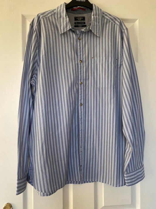 White Stuff Blue Stripe Shirt Size XL