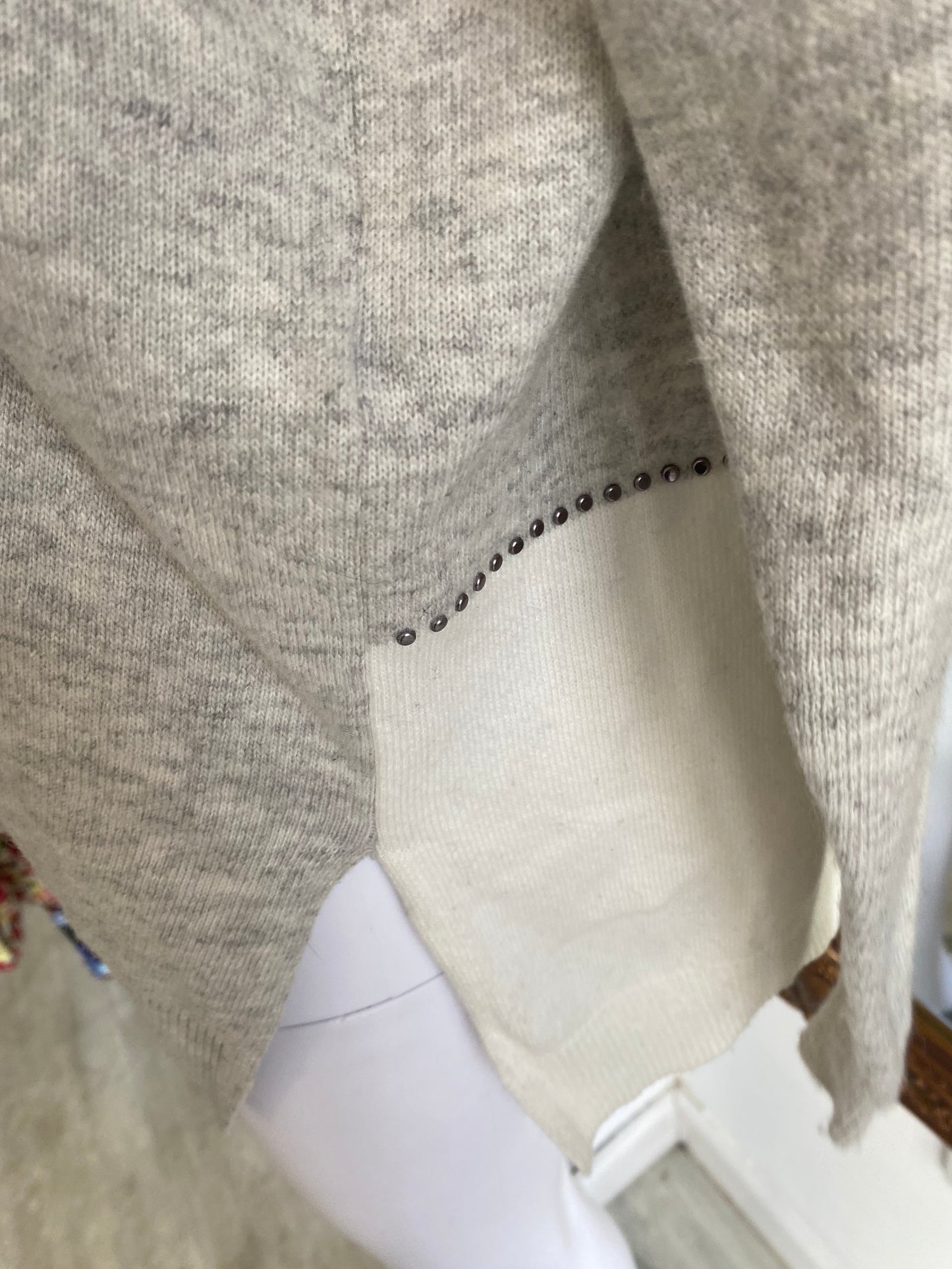 Mint Velvet oatmeal beaded jumper size 8-10