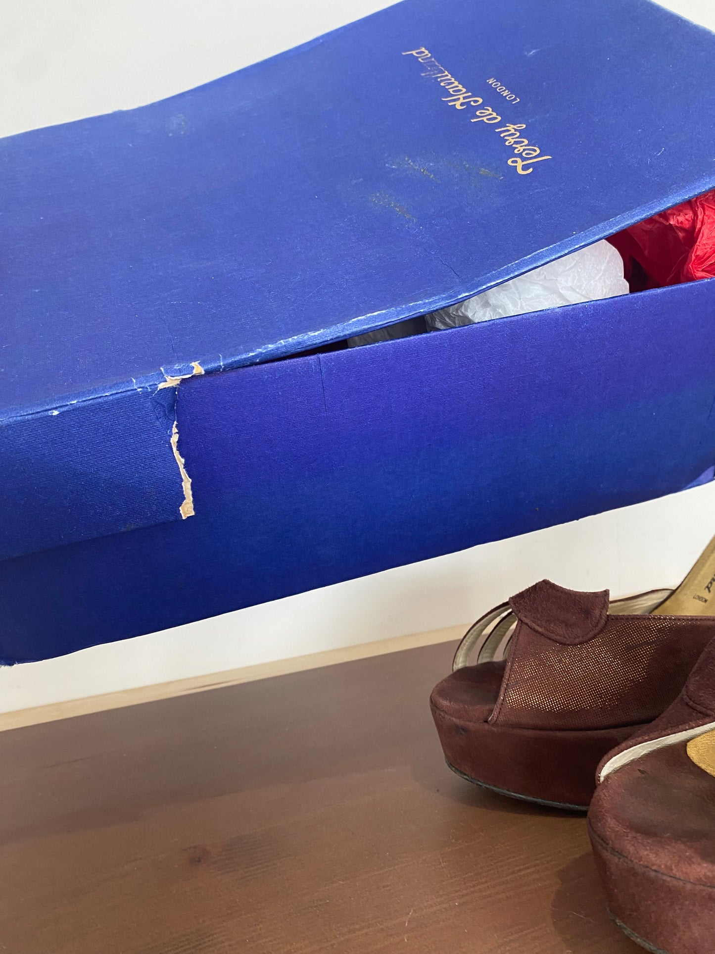 Terry de Havilland Margaux Bronze Wedge Heels with Box Size 6