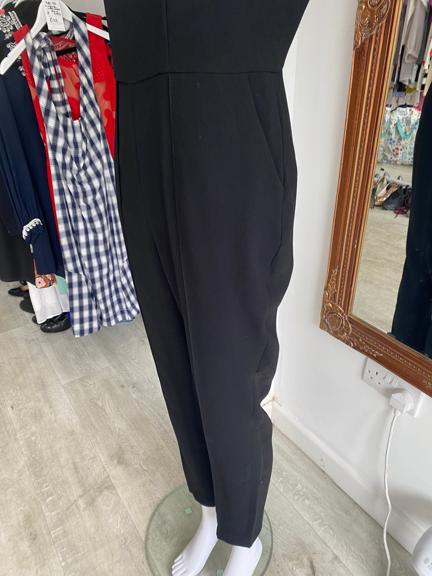 Ted Baker black embellished jumpsuit size 8