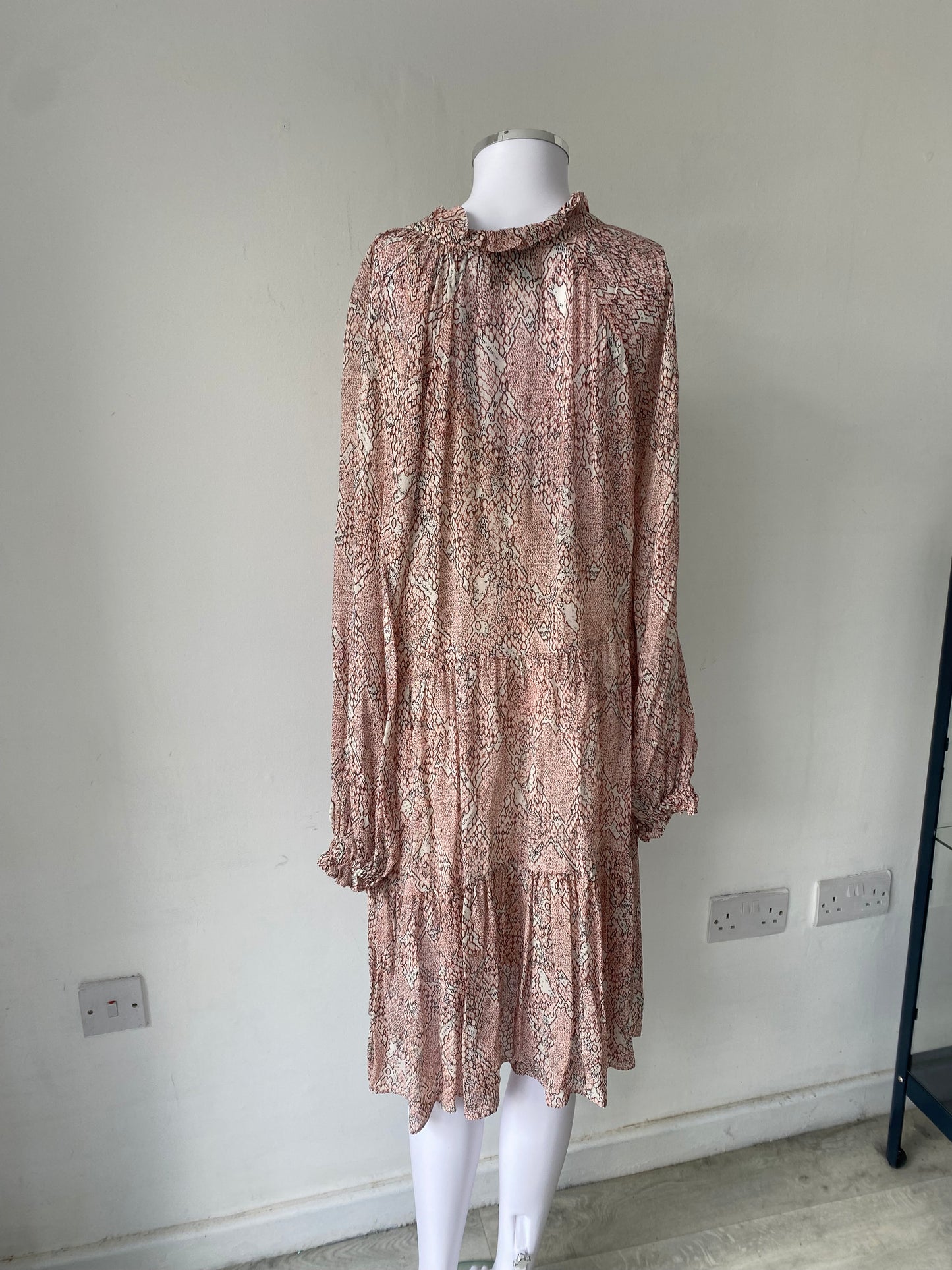 Second Female Pink Snake Print Dress Size 14-16