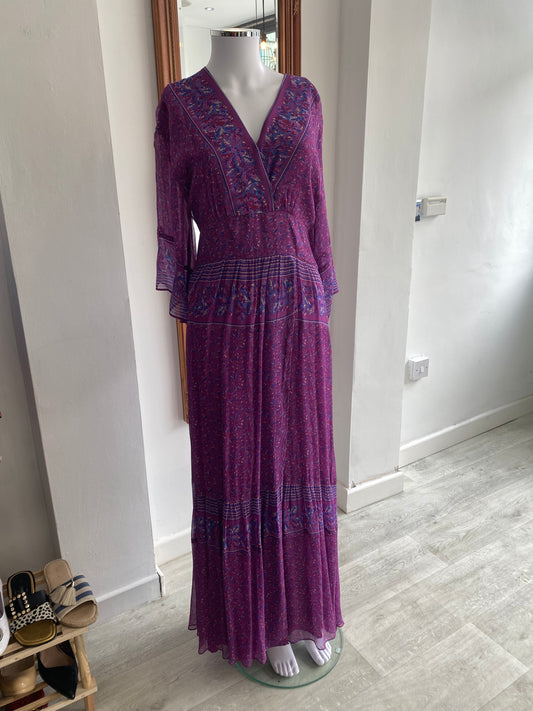 Ba&sh Purple Printed Maxi Dress Size 12