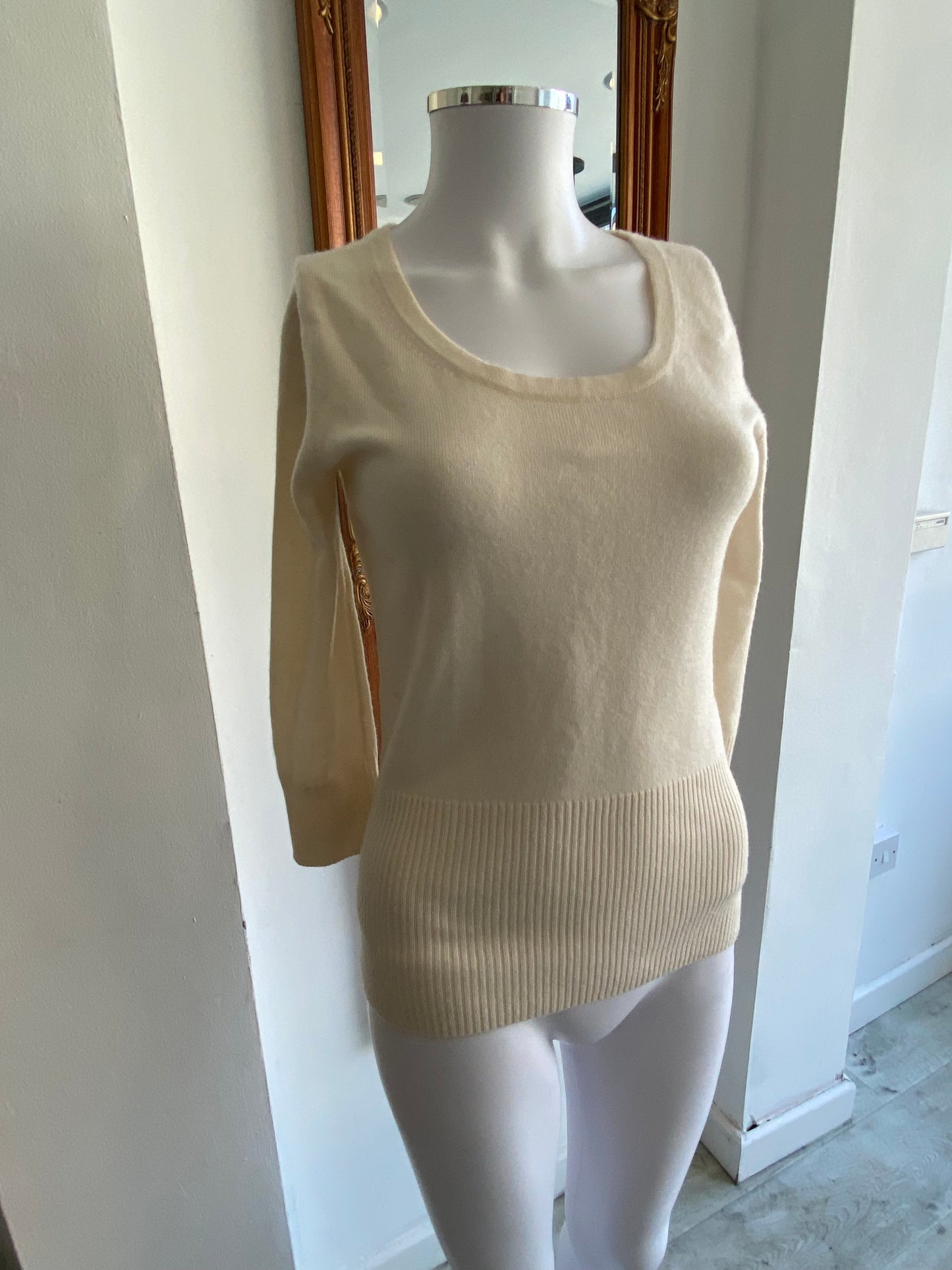 Pure Collection cream cashmere knitted top jumper