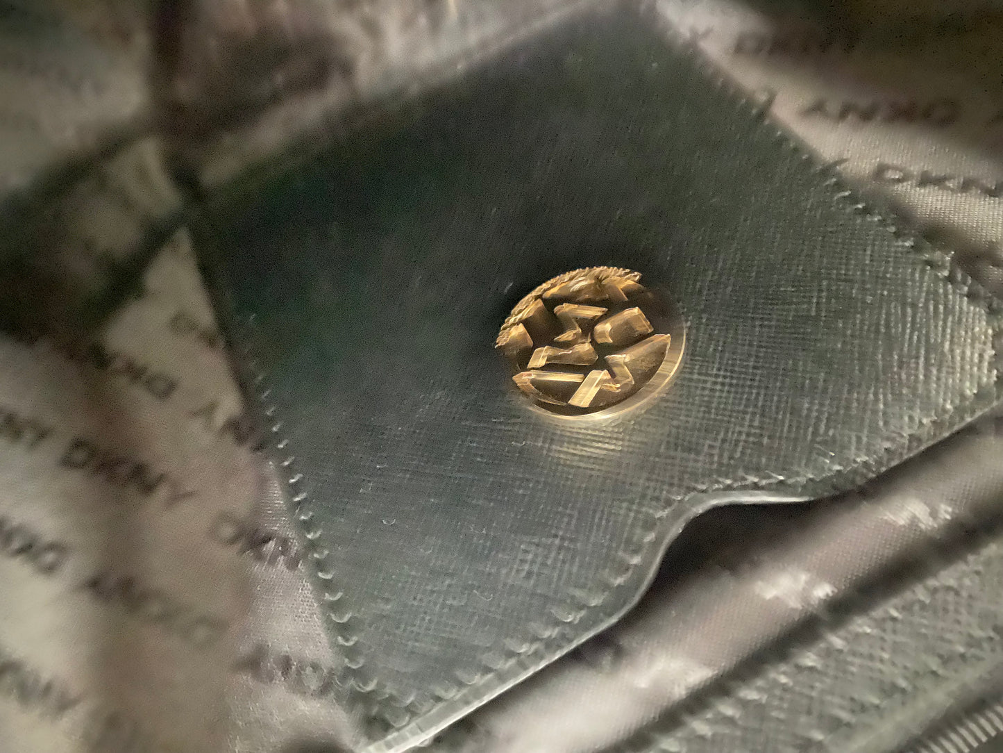 DKNY blue leather handbag