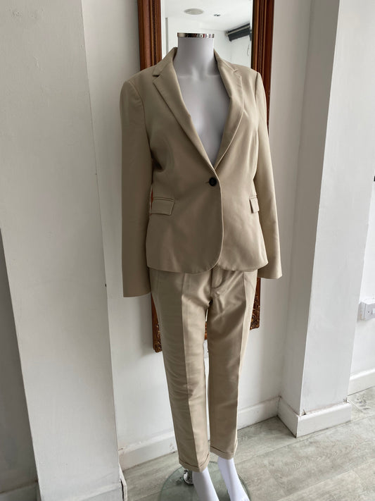 Zara Beige Trouser Suit Size 10