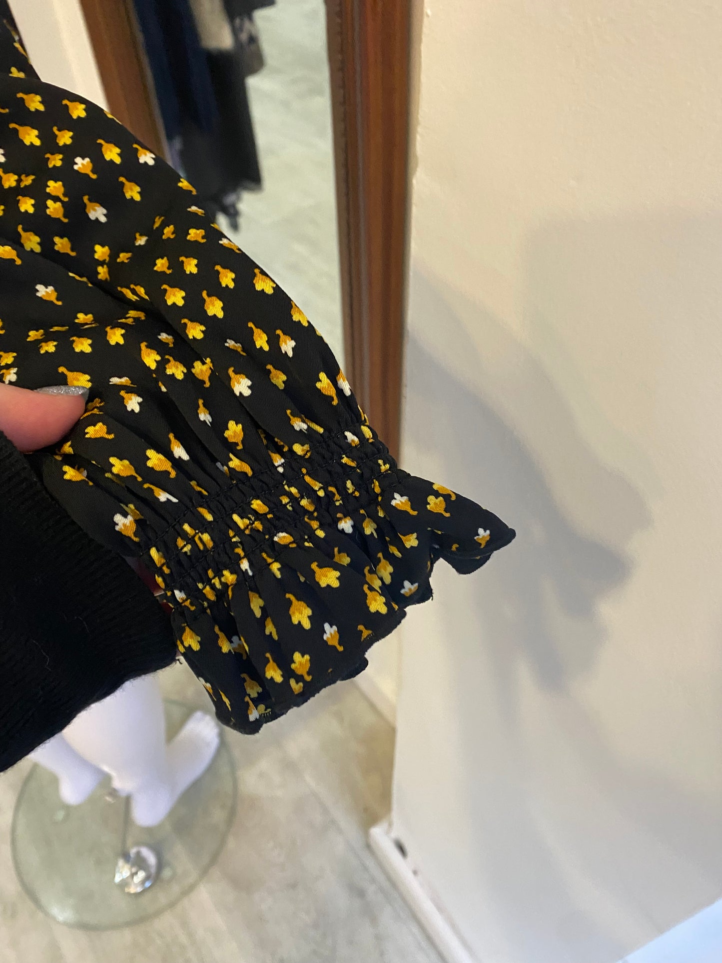 Me and Em Black and YellowPatterned Dress Size 12