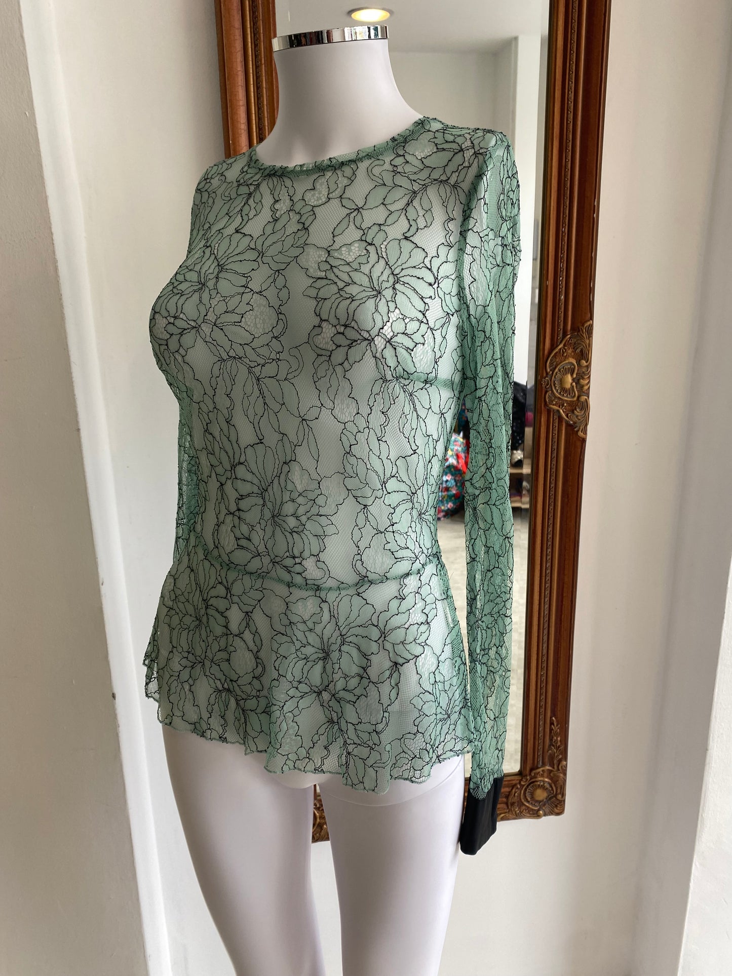 Zara Turquoise Lace Top Size 6