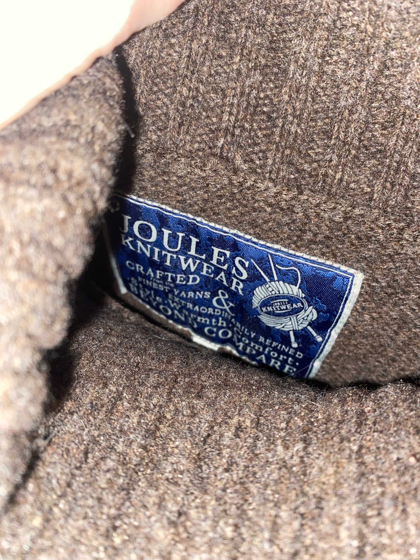 Joules Gilman Brown Wool Fairisle Jumper Size XL