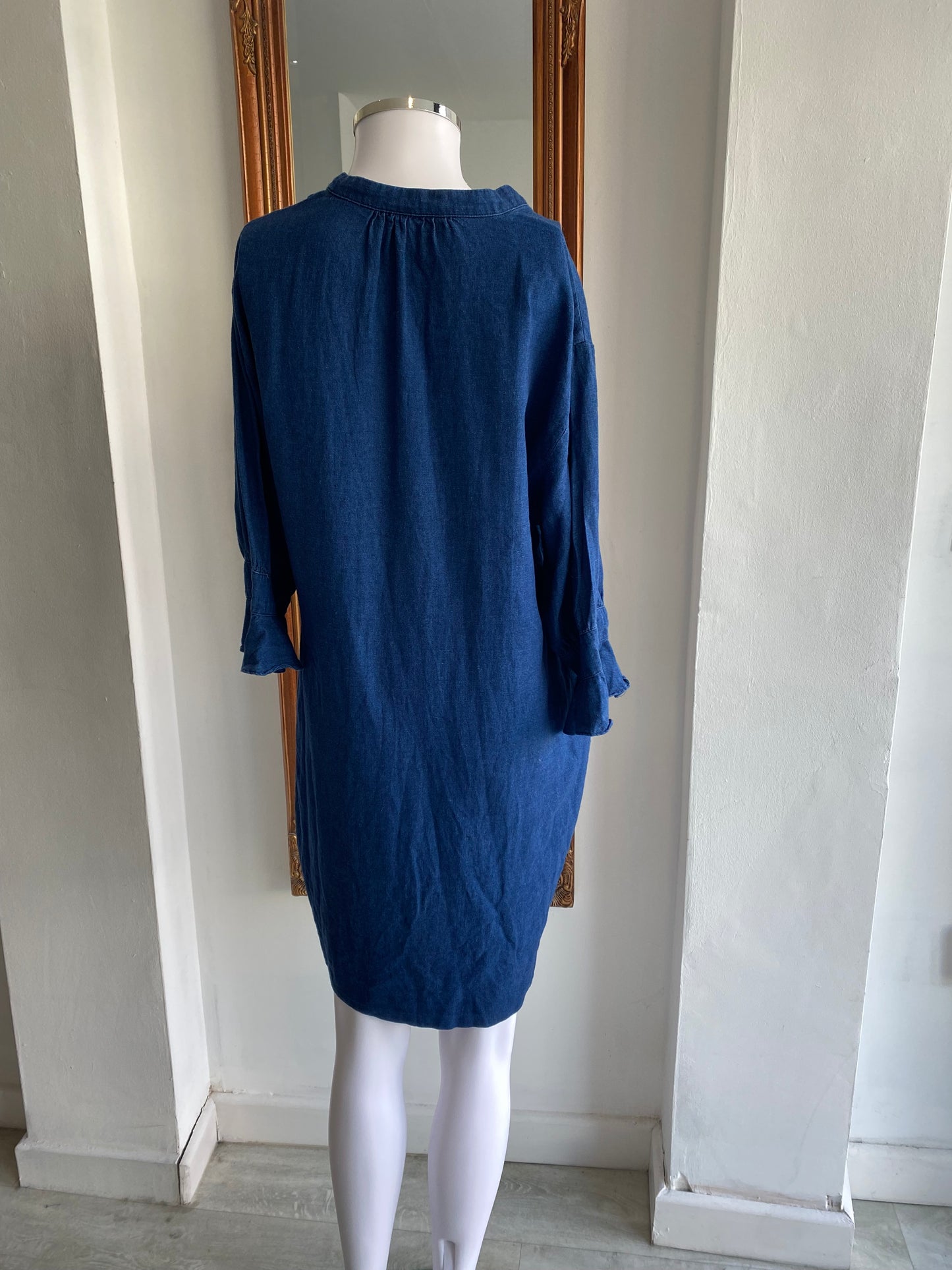 Whistles Dark Blue Cotton Dress Size 8-10