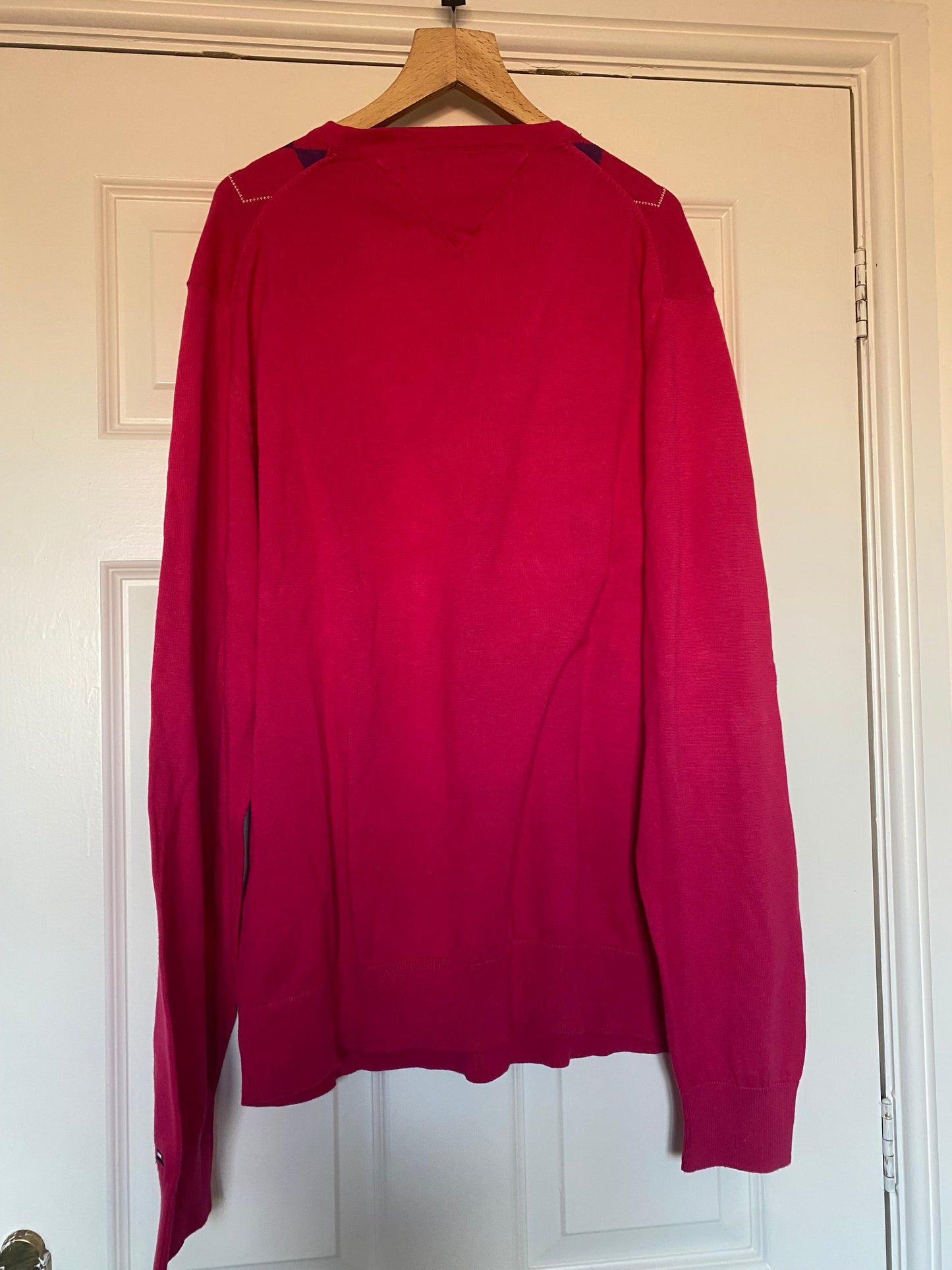 Tommy Hilfiger Pink Argyle Jumper Size XL