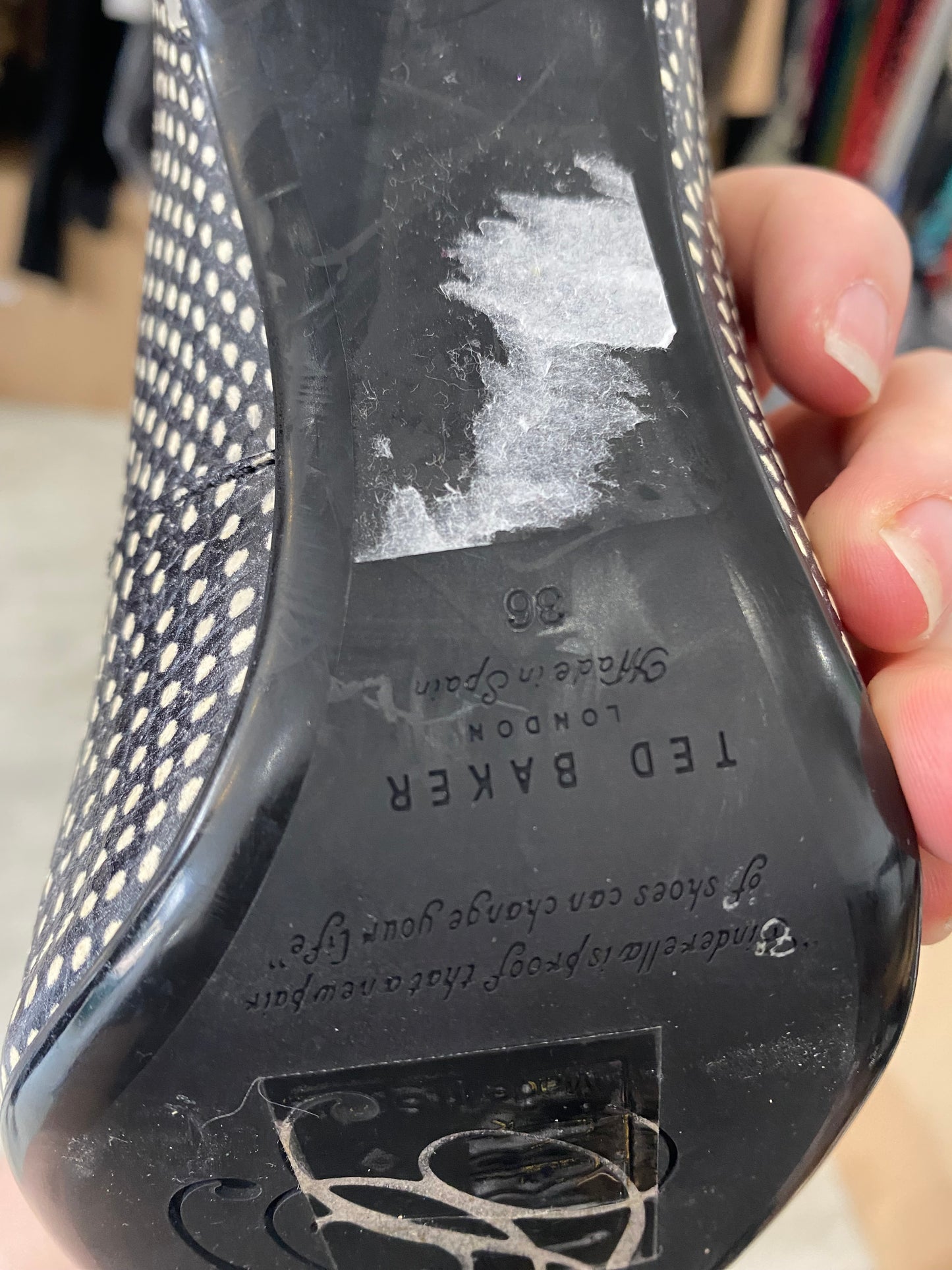 Ted Baker dotted heels size 3