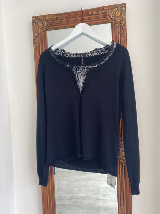 Marc Cain Cardigan Style Top with Lace detail Size 12