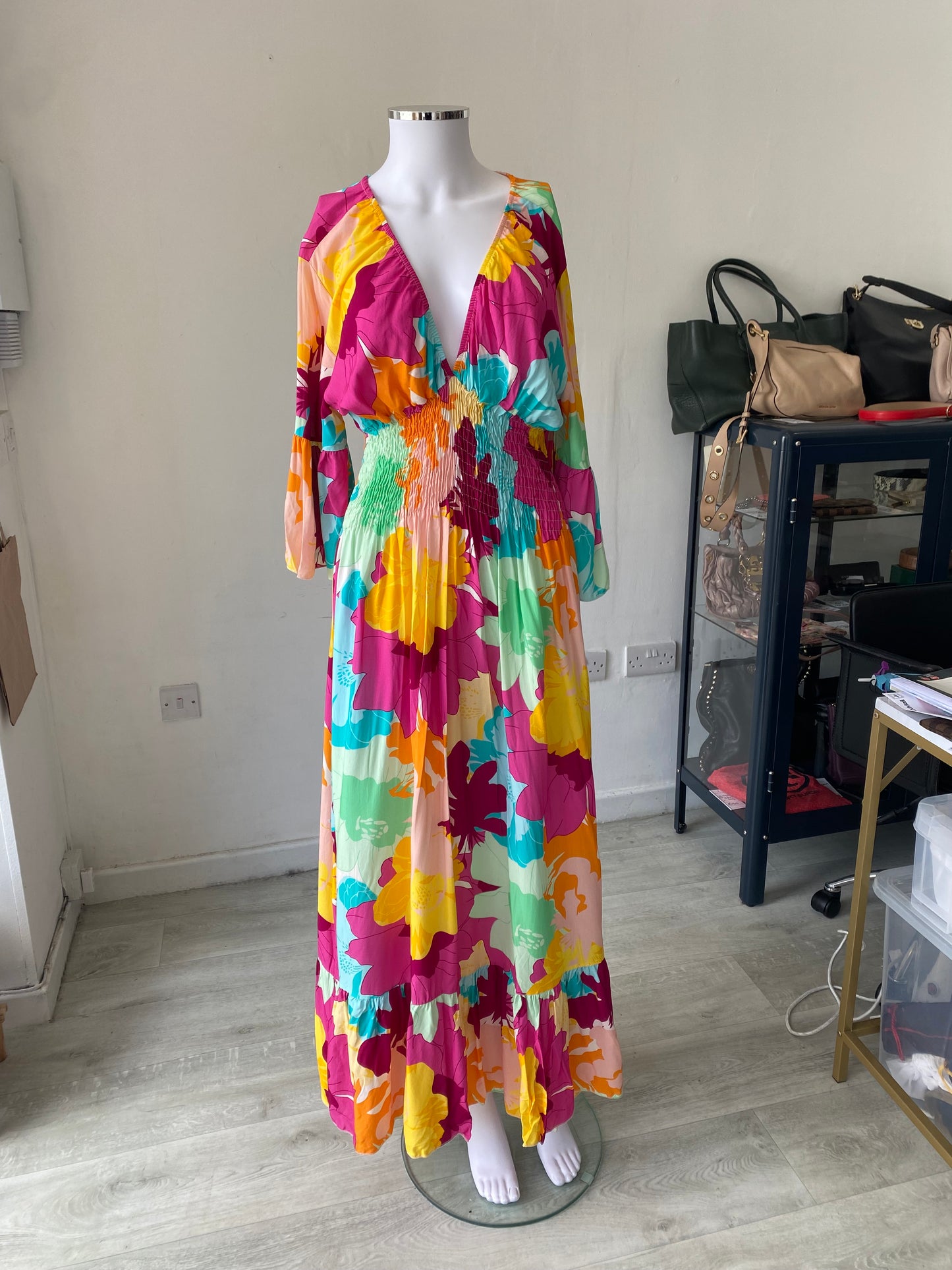 Wodemaya Floral Print Dress One Size