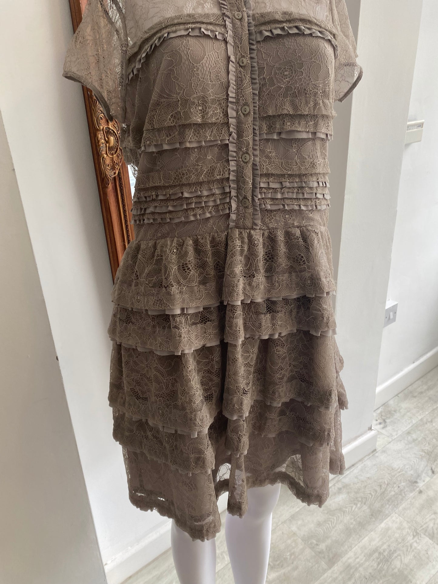 Hoss Intropia Lace Beige Dress Size 14