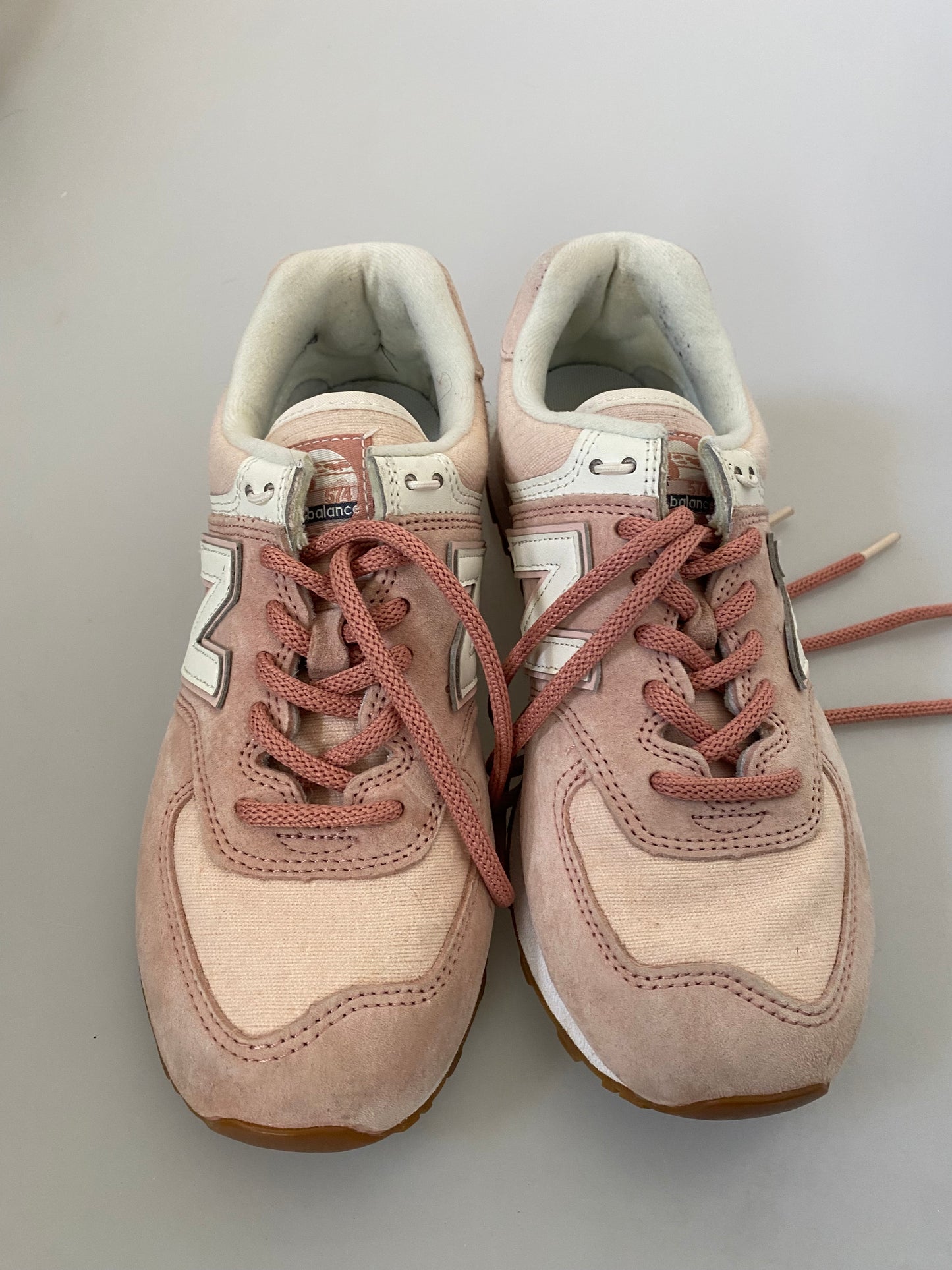 New Balance light pink suede trainers size 4.5