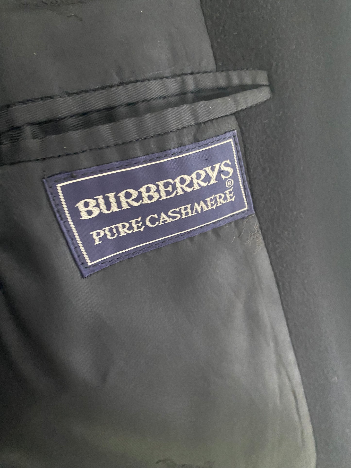 Burberry 100% Cashmere Coat Midnight Blue Size XL