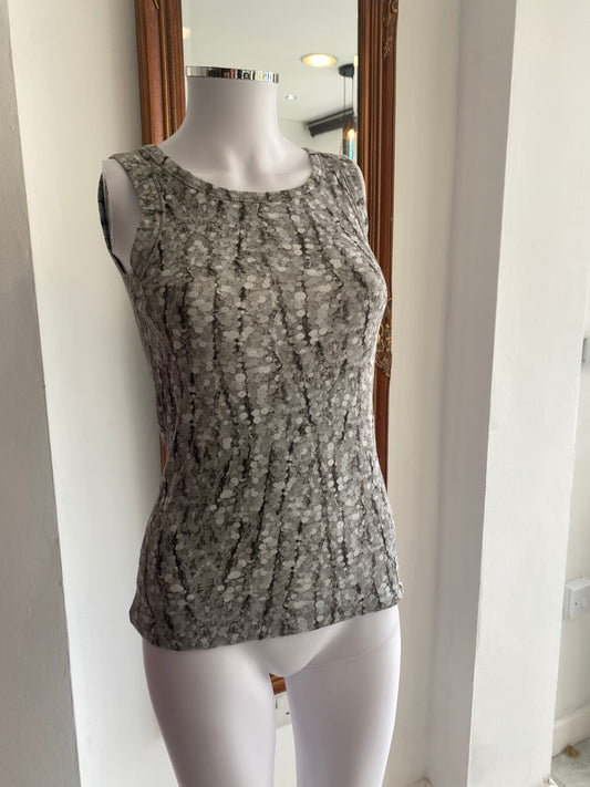 Marc Cain Grey Sequin Print Tank Top Size 8