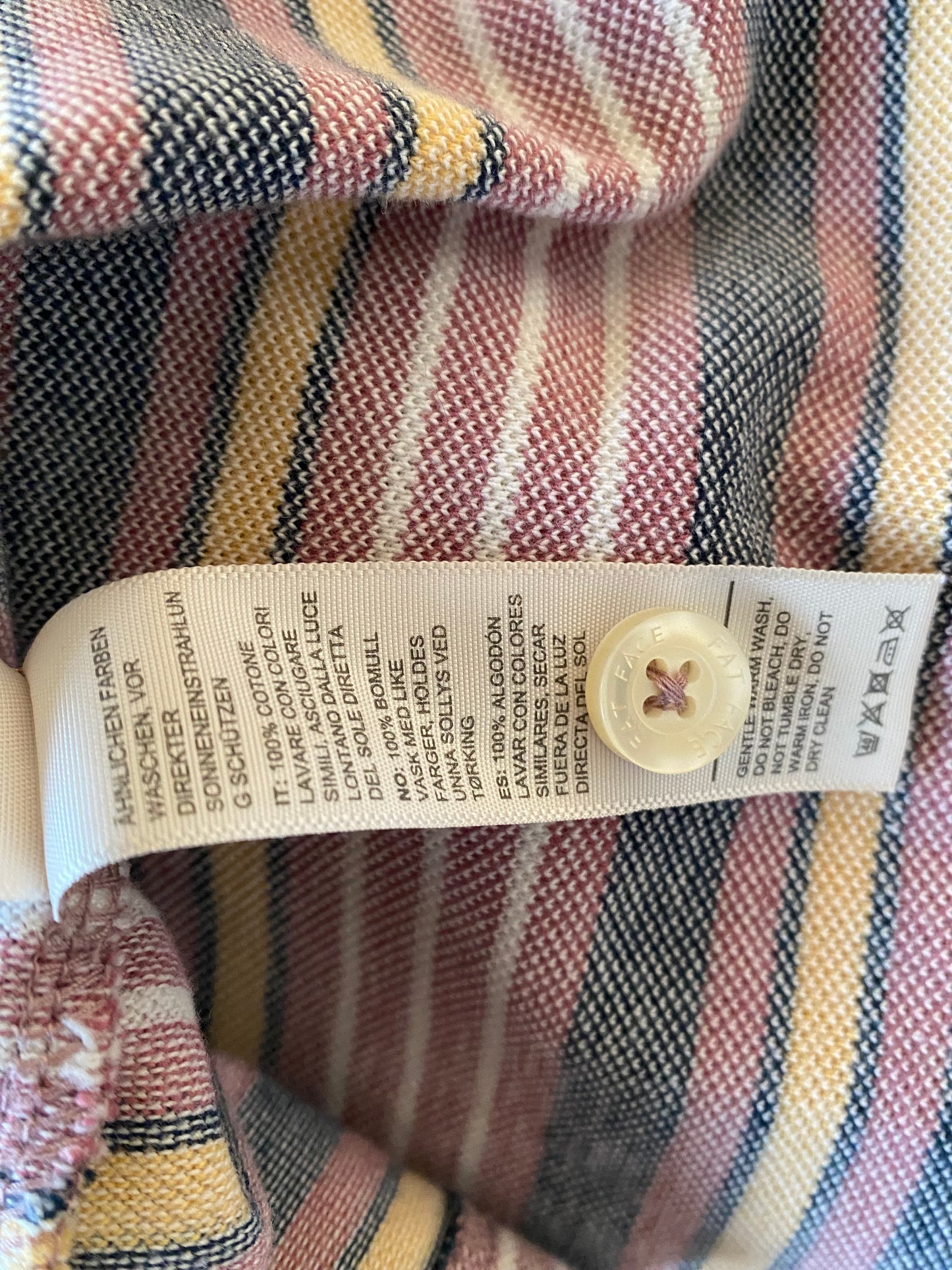 Fat Face Striped Polo Shirt Size Large