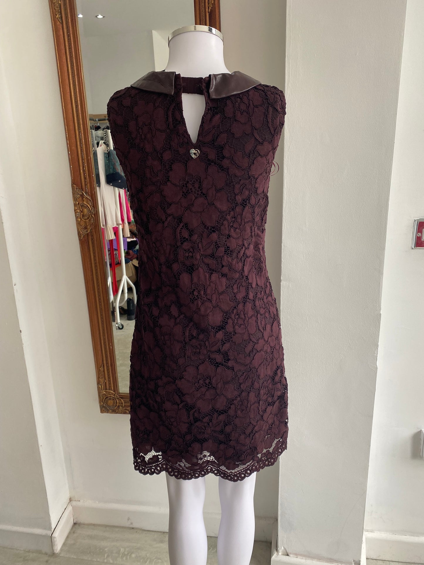 Twin Set burgundy lace dress size 8-10