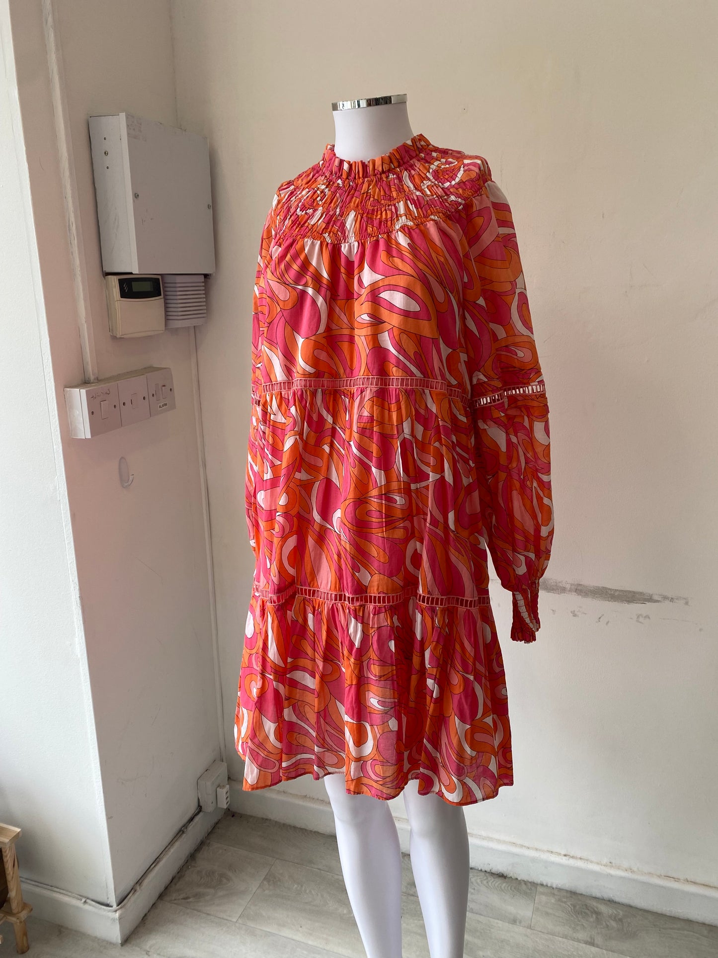 Michael Kors Orange Patterned Dress Size 8-10
