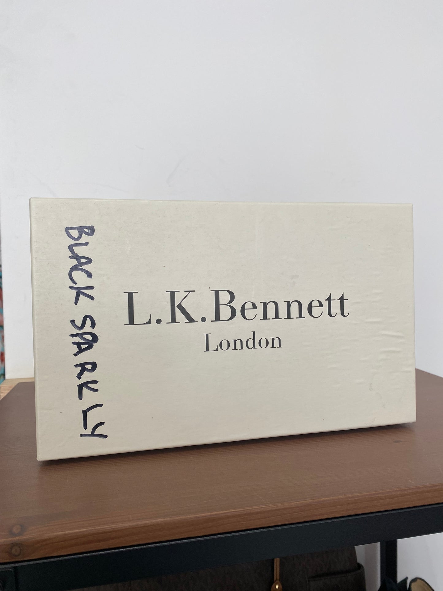 LK Bennett Black Gunmetal Textured Leather Court Shoes Size 5