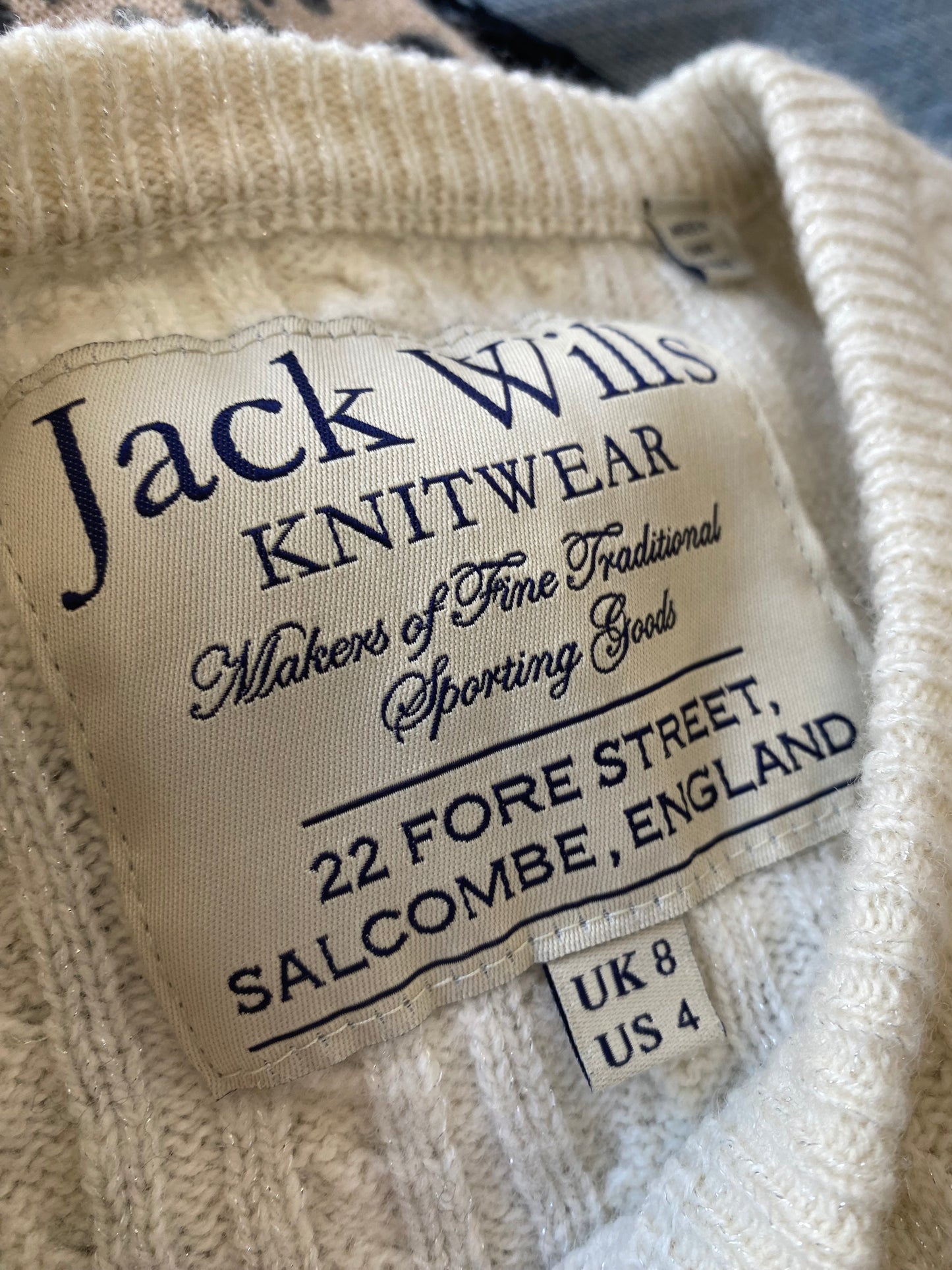 Jack Wills cream jumper size 8