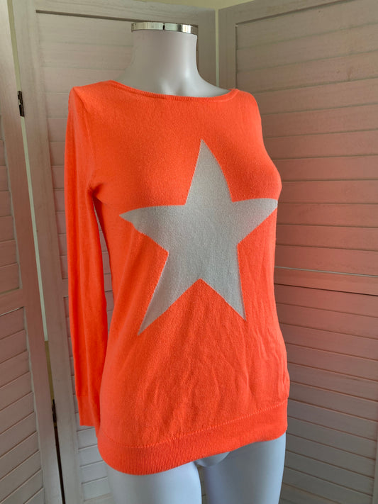 Mint Velvet orange linen blend jumper size 8-10