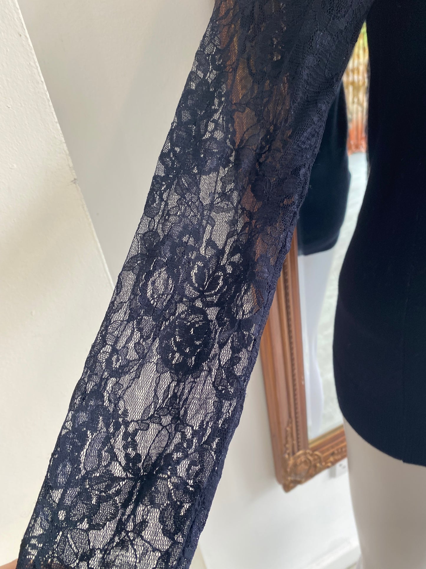 Coast navy knitted top with lace size 8