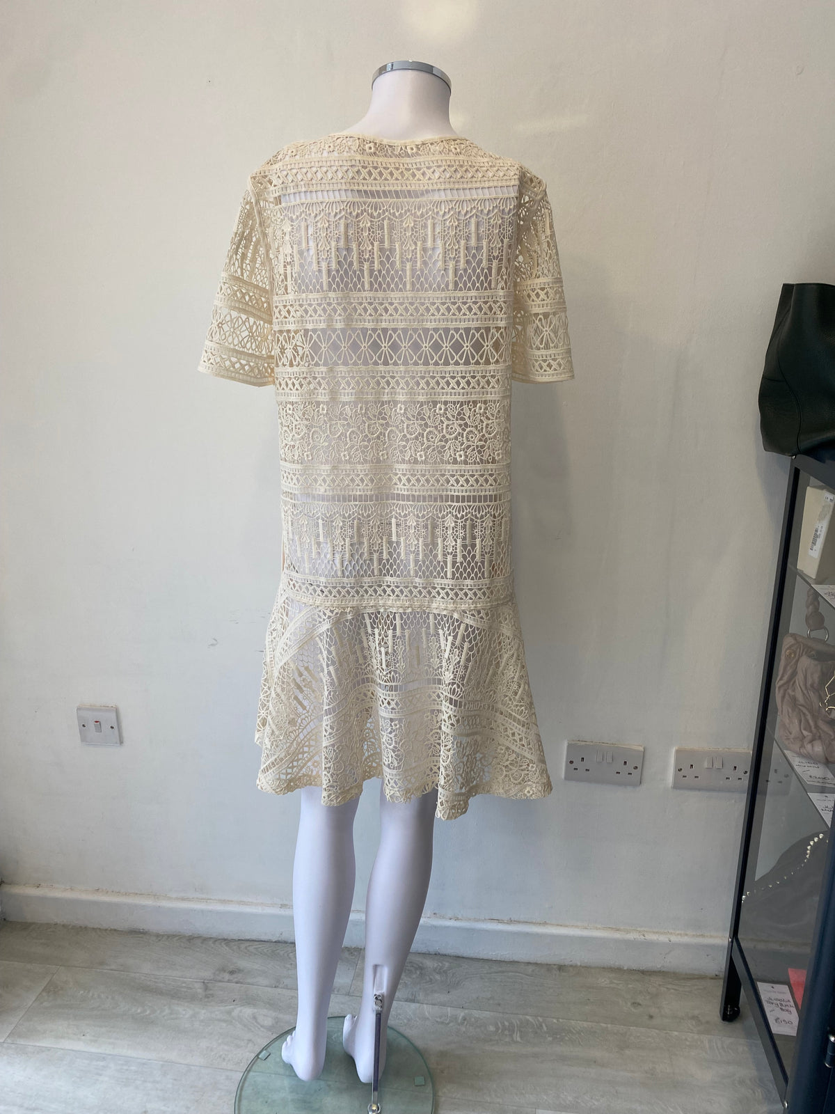 Reiss Cream Crochet Dress Size 12-14