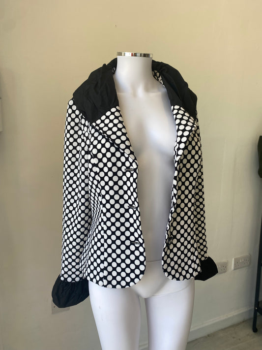 Joseph Ribkoff White Polka Dot Jacket Size 14