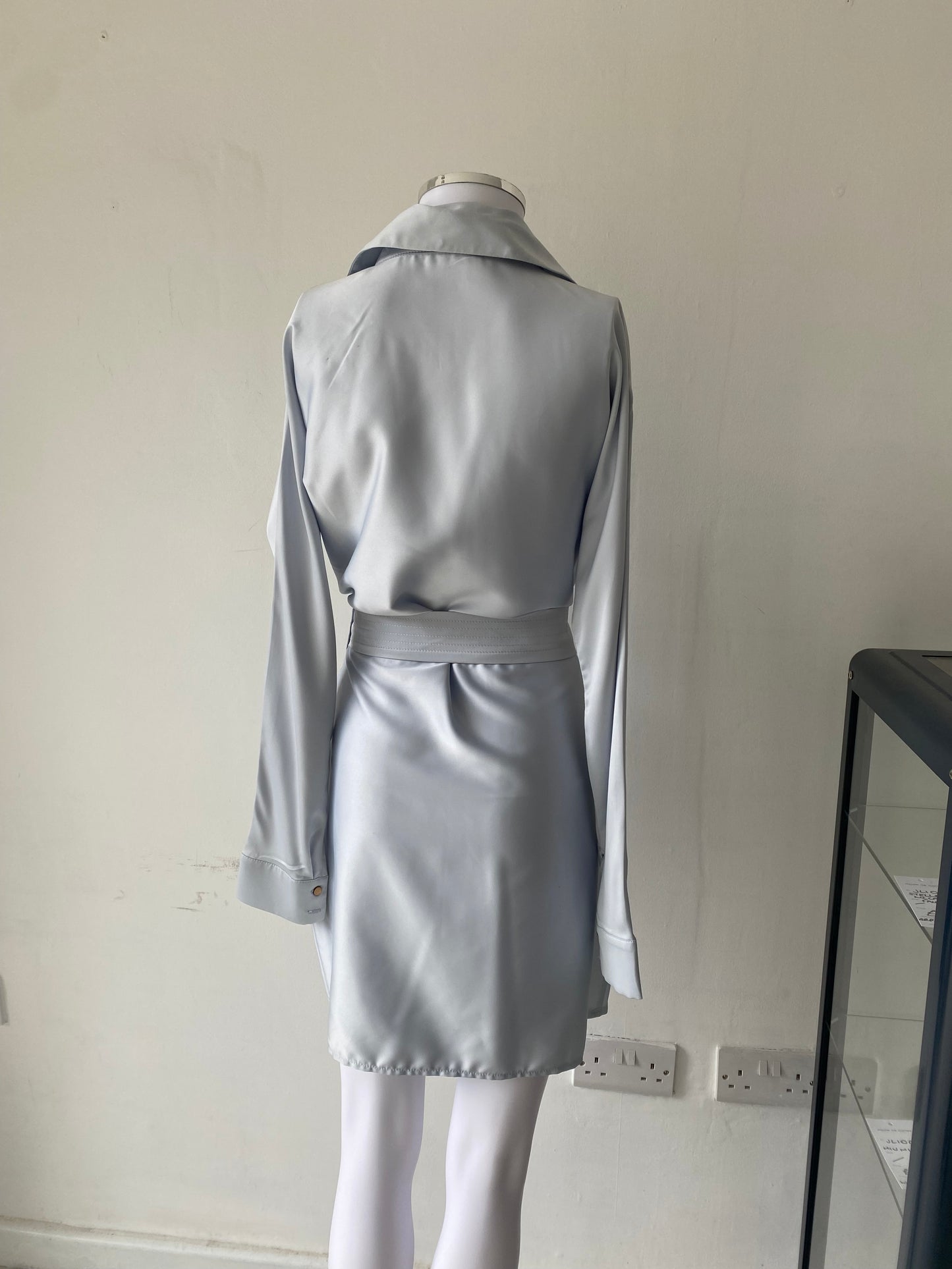 Glam maker Ice Blue Silk Feel Dress Size 10-12