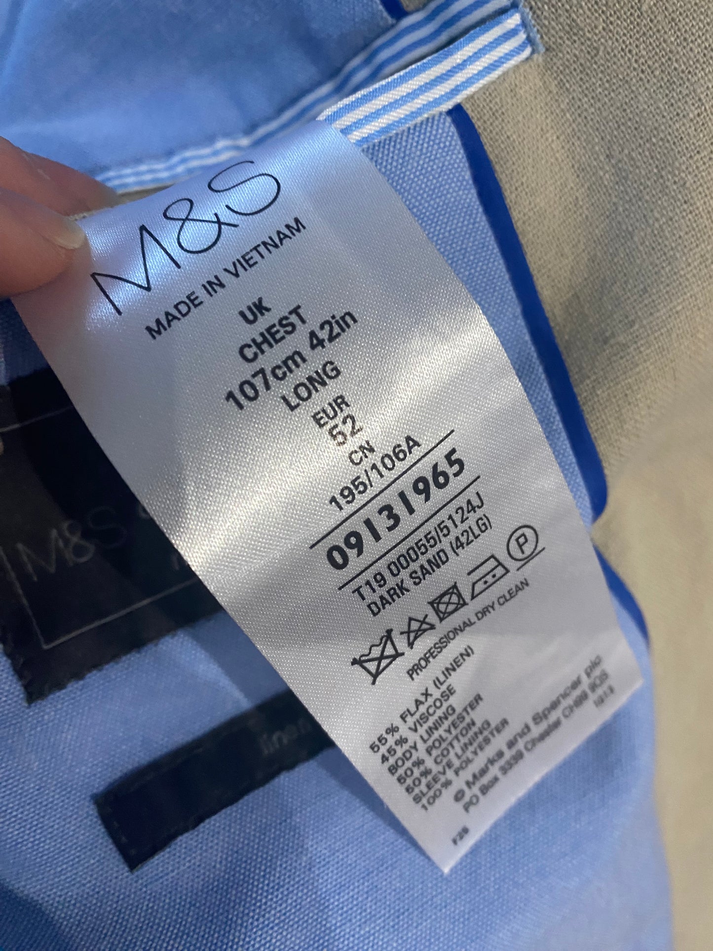 Marks and Spencer Linen Blend Suit