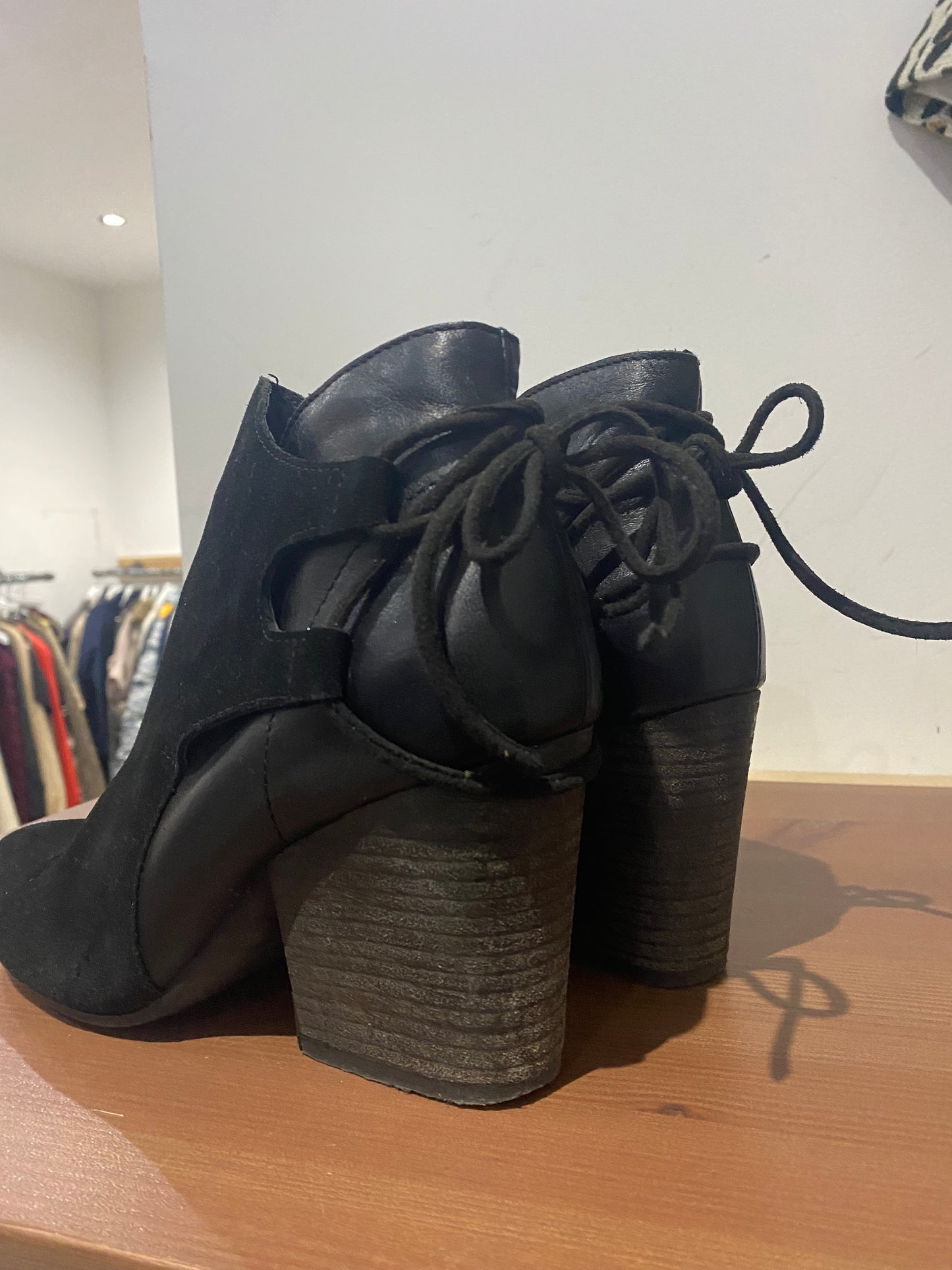 Hudson Black Suede Ankle Boots Size 5
