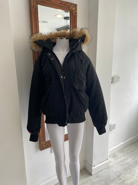 Zavetti Canada Black Coat Size Large