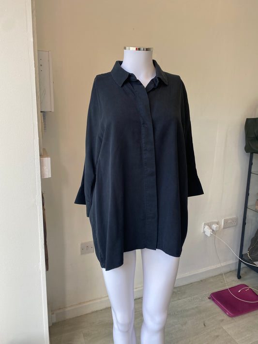 COS Grey Linen Shirt Size 14