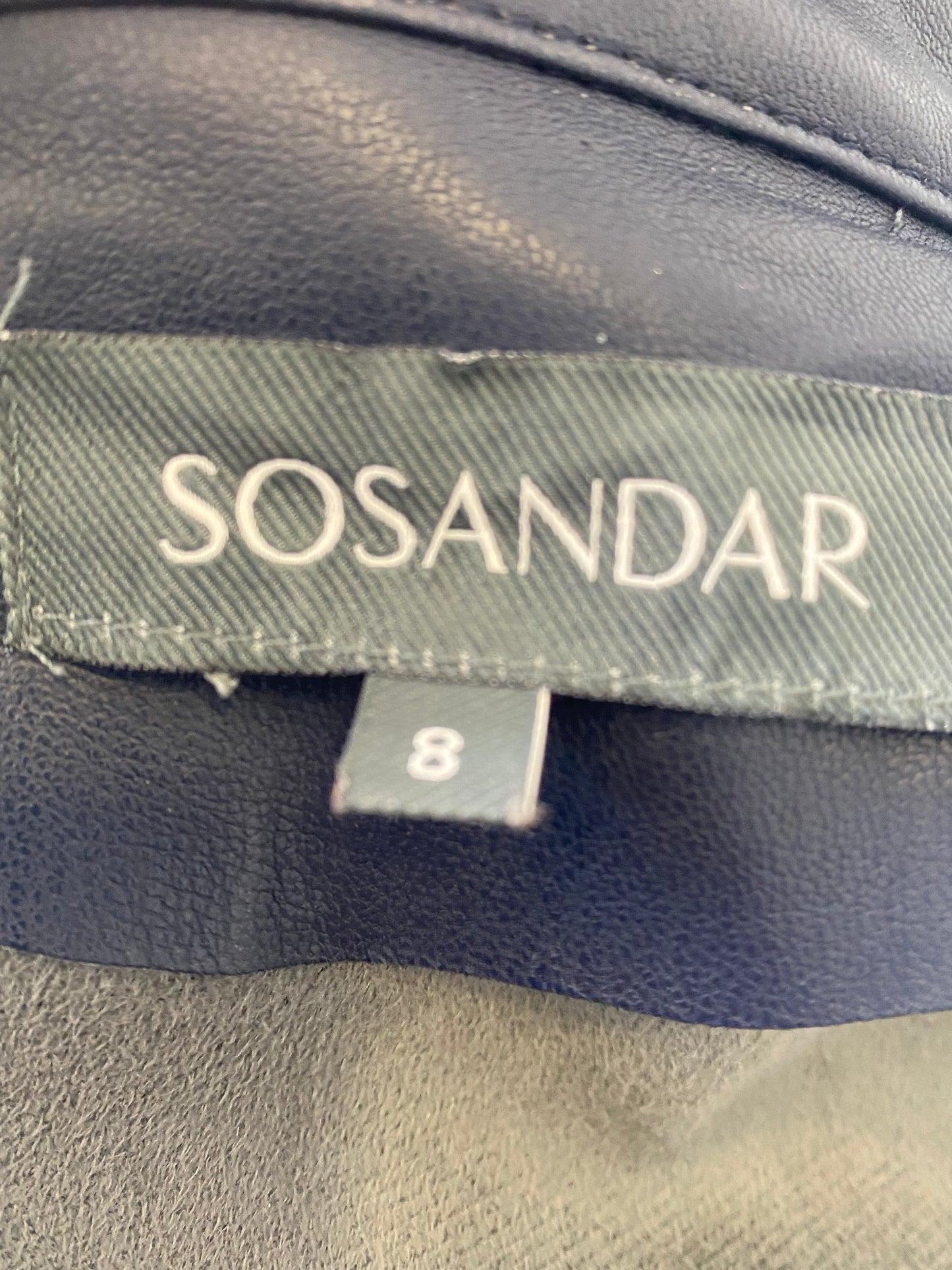 Sosander Navy Blue Faux Leather Dress Size 8