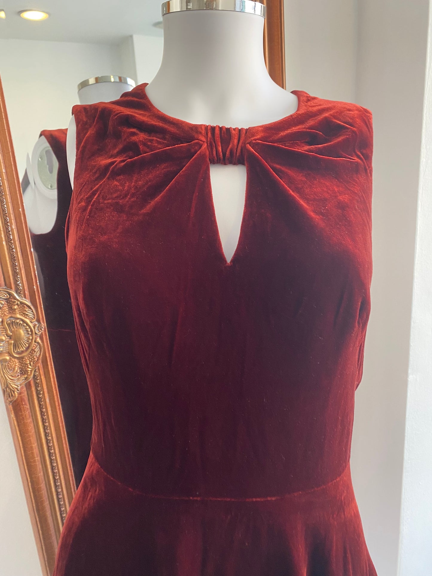 Karen Millen red velvet dress size 10