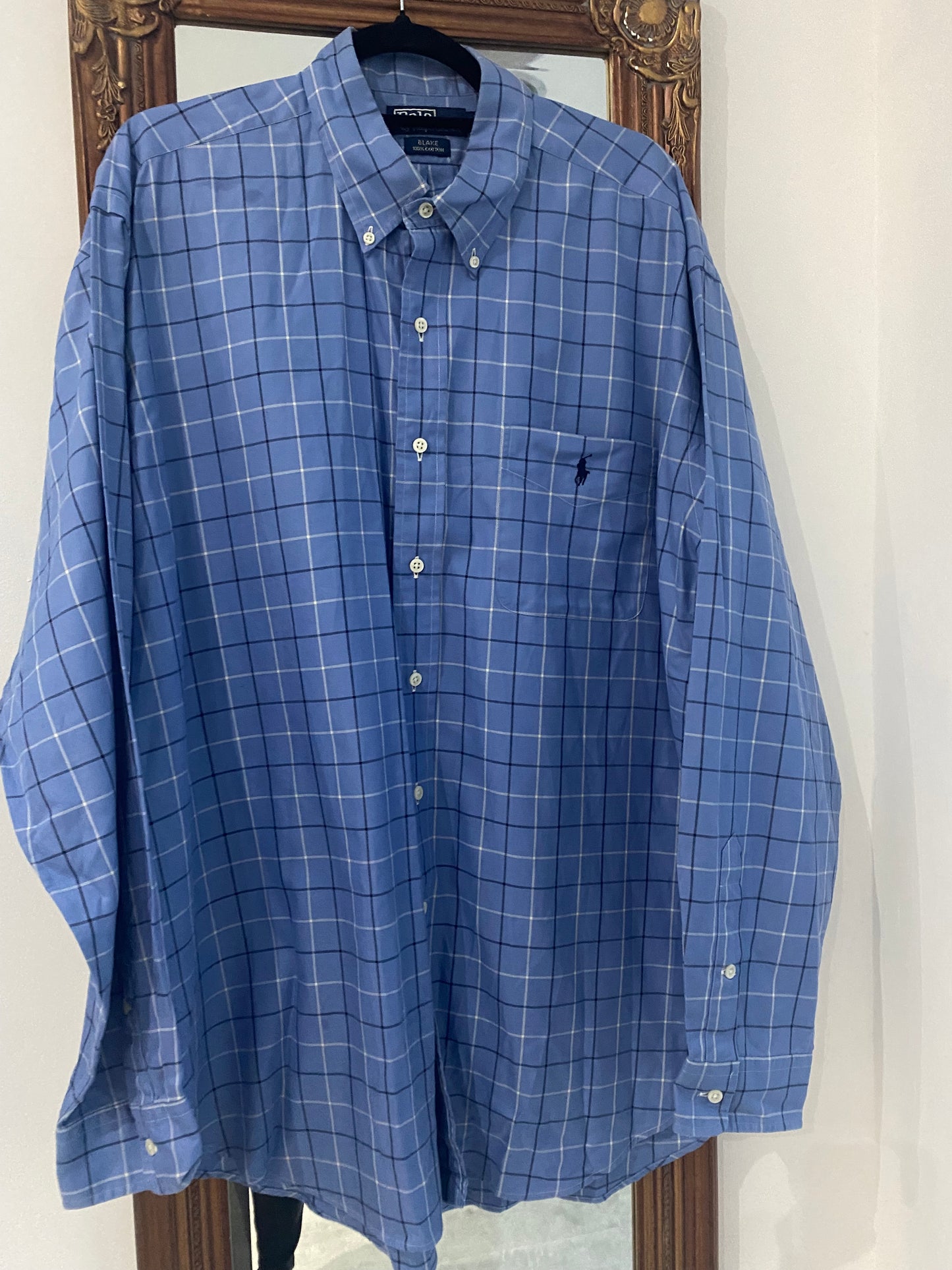 Polo Ralph Lauren Blue Checked Shirt Size XL